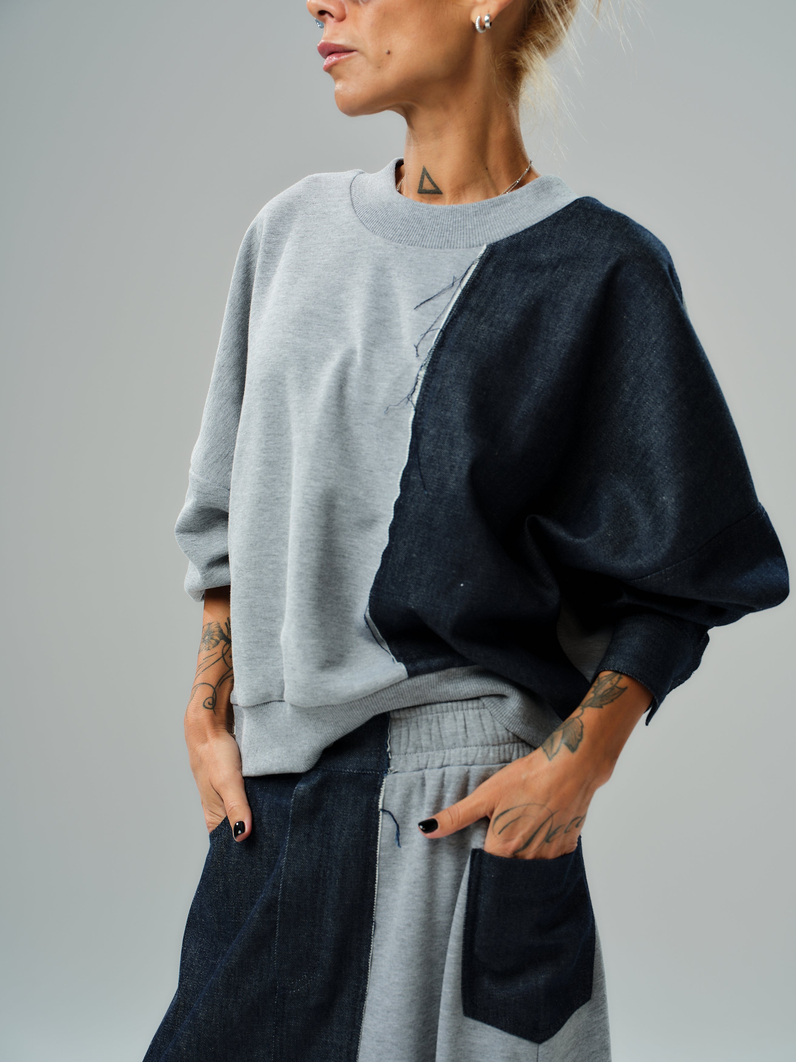 Grey and Denim Co-Ord Set