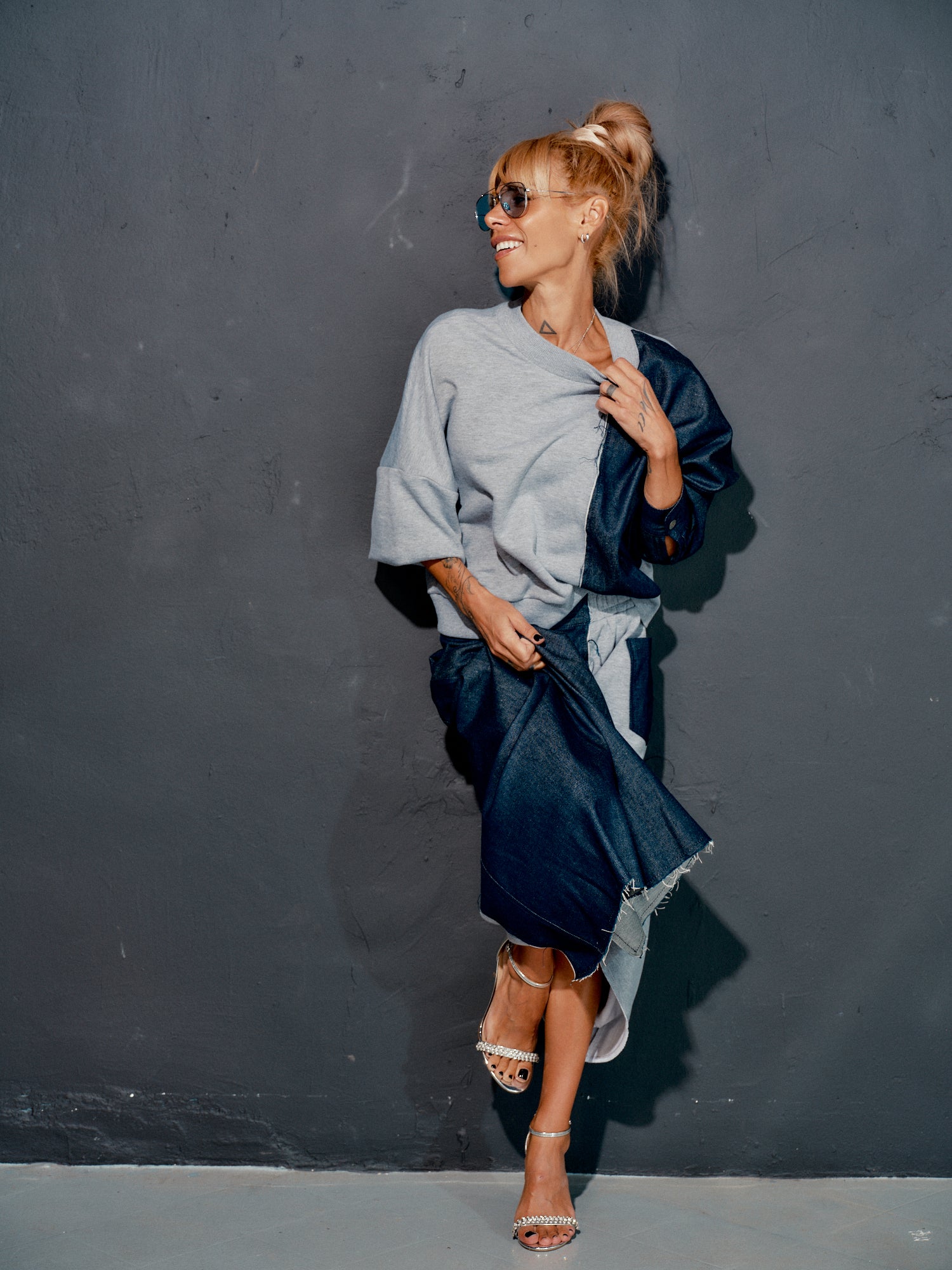 Grey and Denim Co-Ord Set