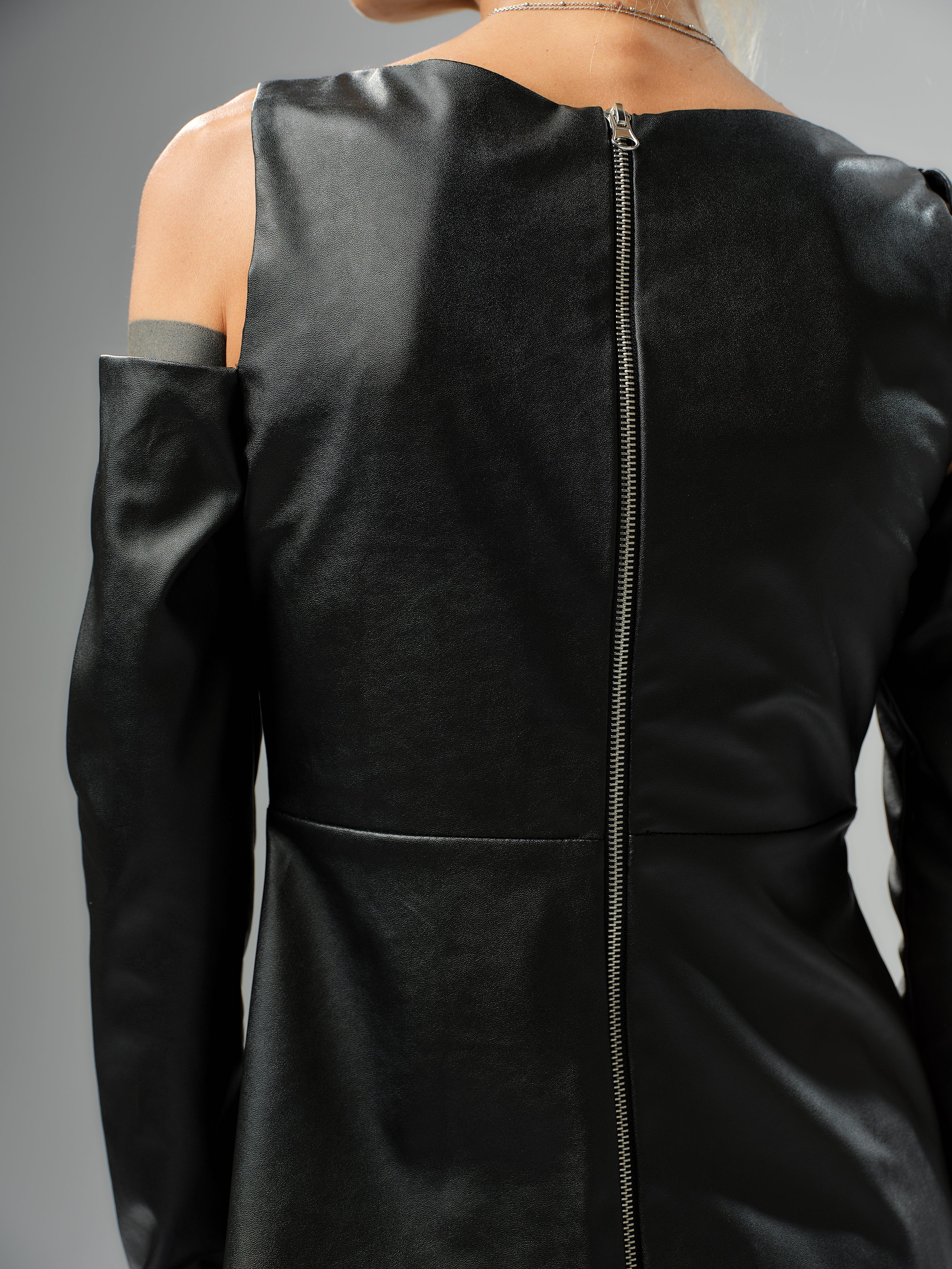 Black Faux Leather Top