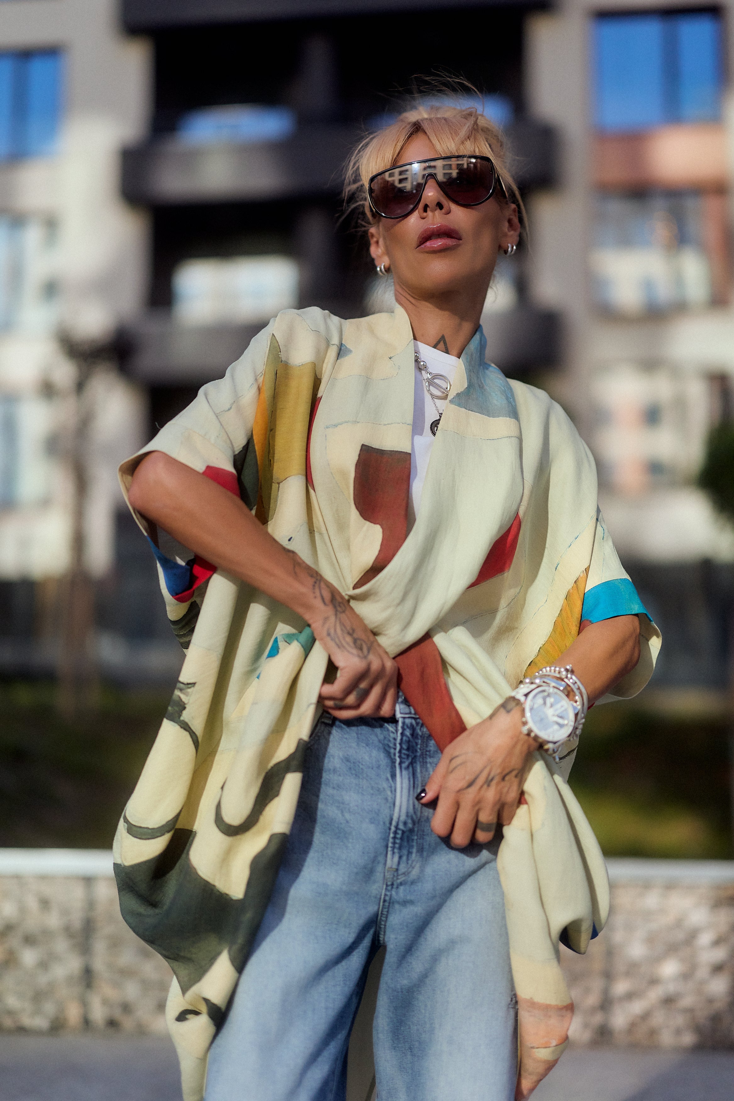Printed Linen Blend Tunic