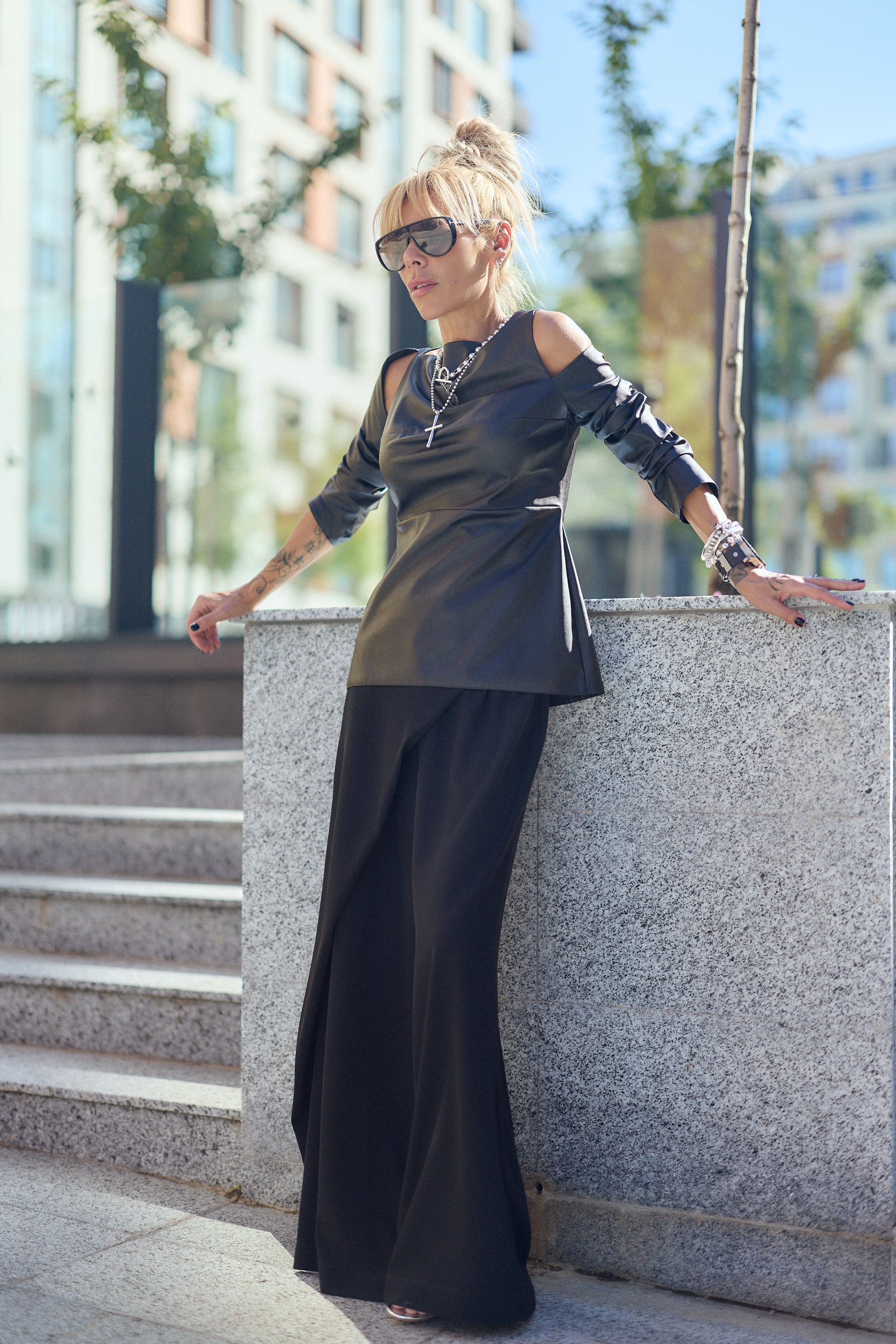 Black Wide-Leg Pants