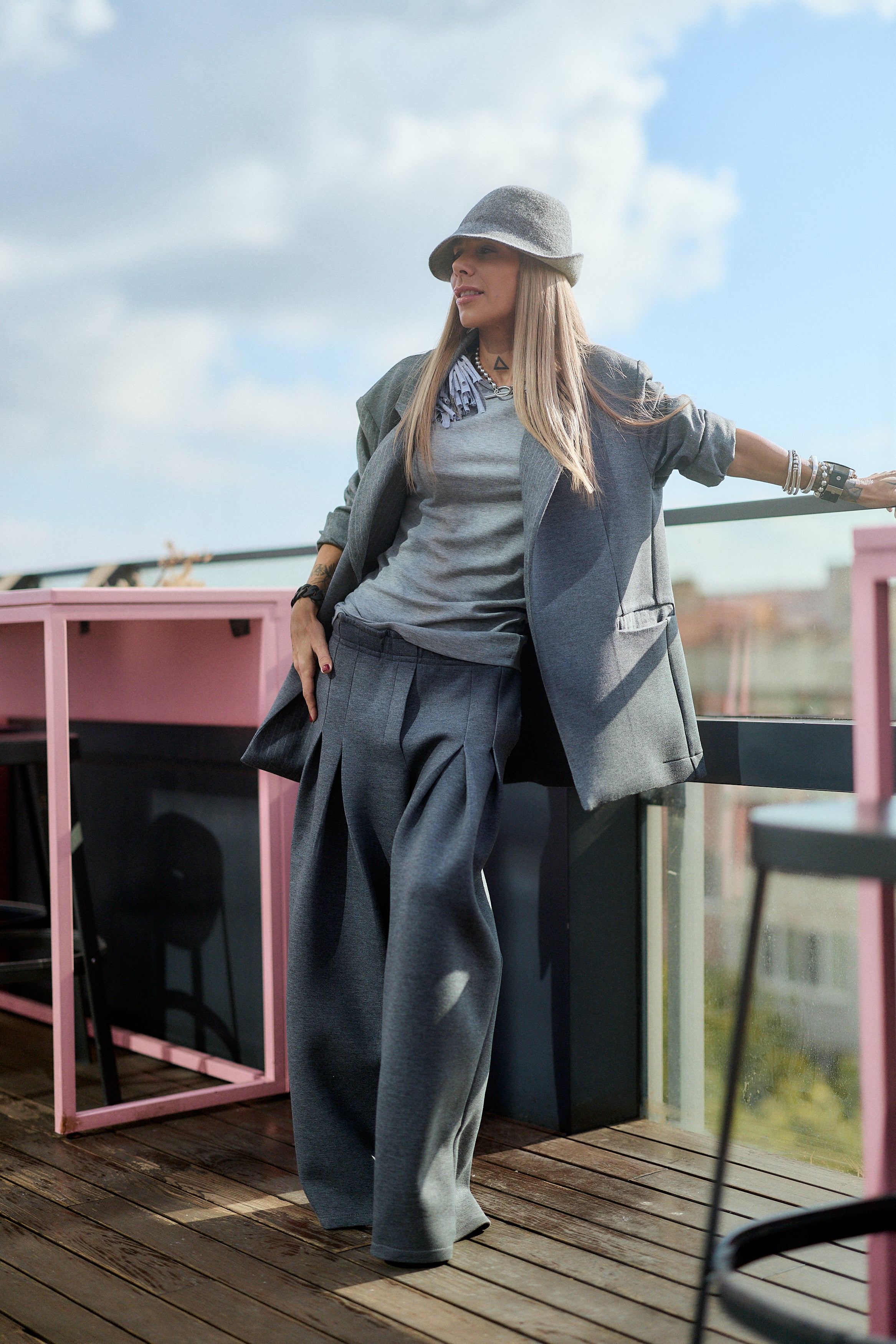 Gray Oversized Blazer