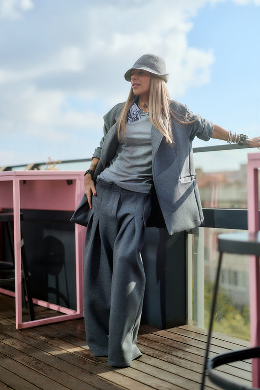 Gray Oversized Blazer