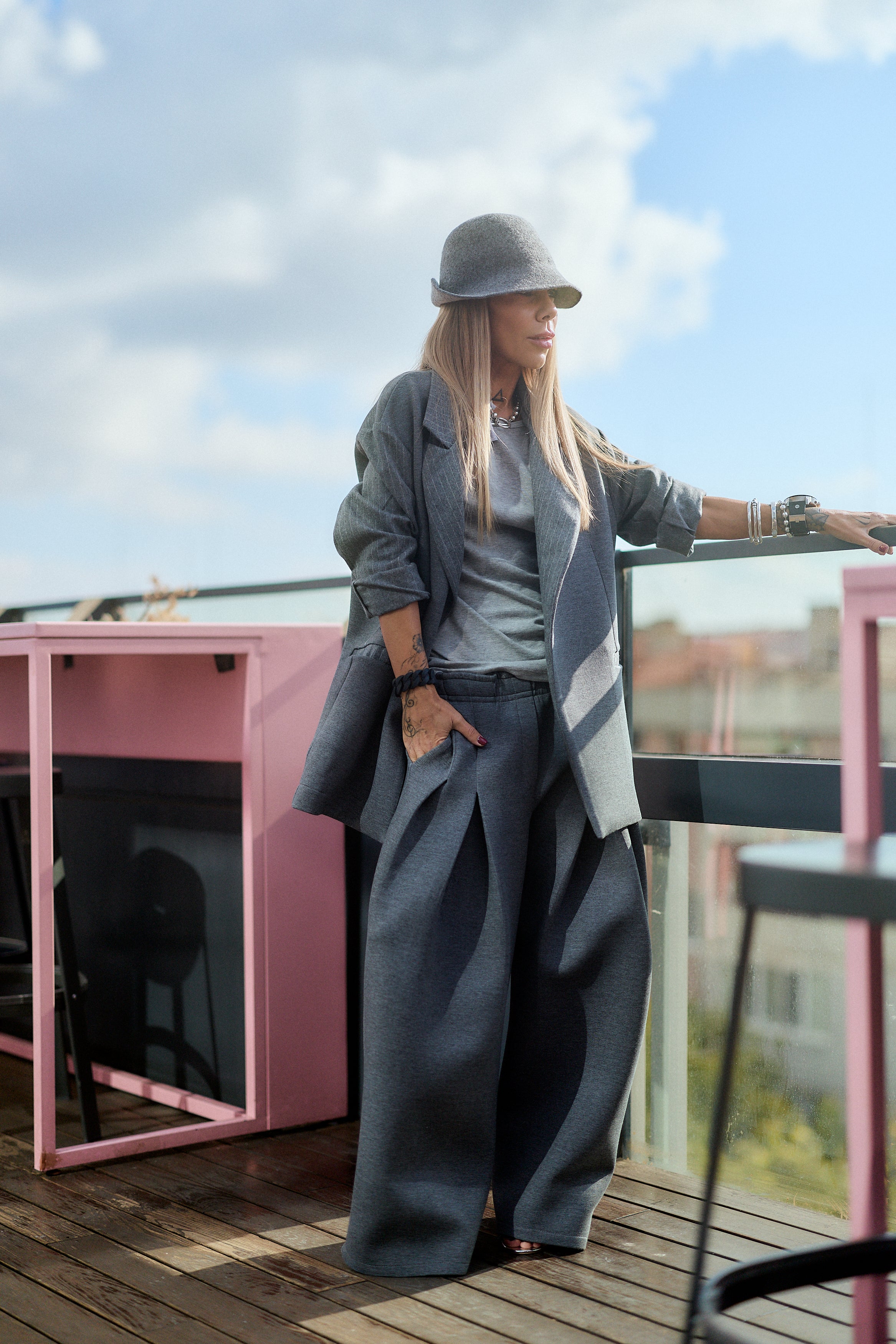 Gray Oversized Blazer