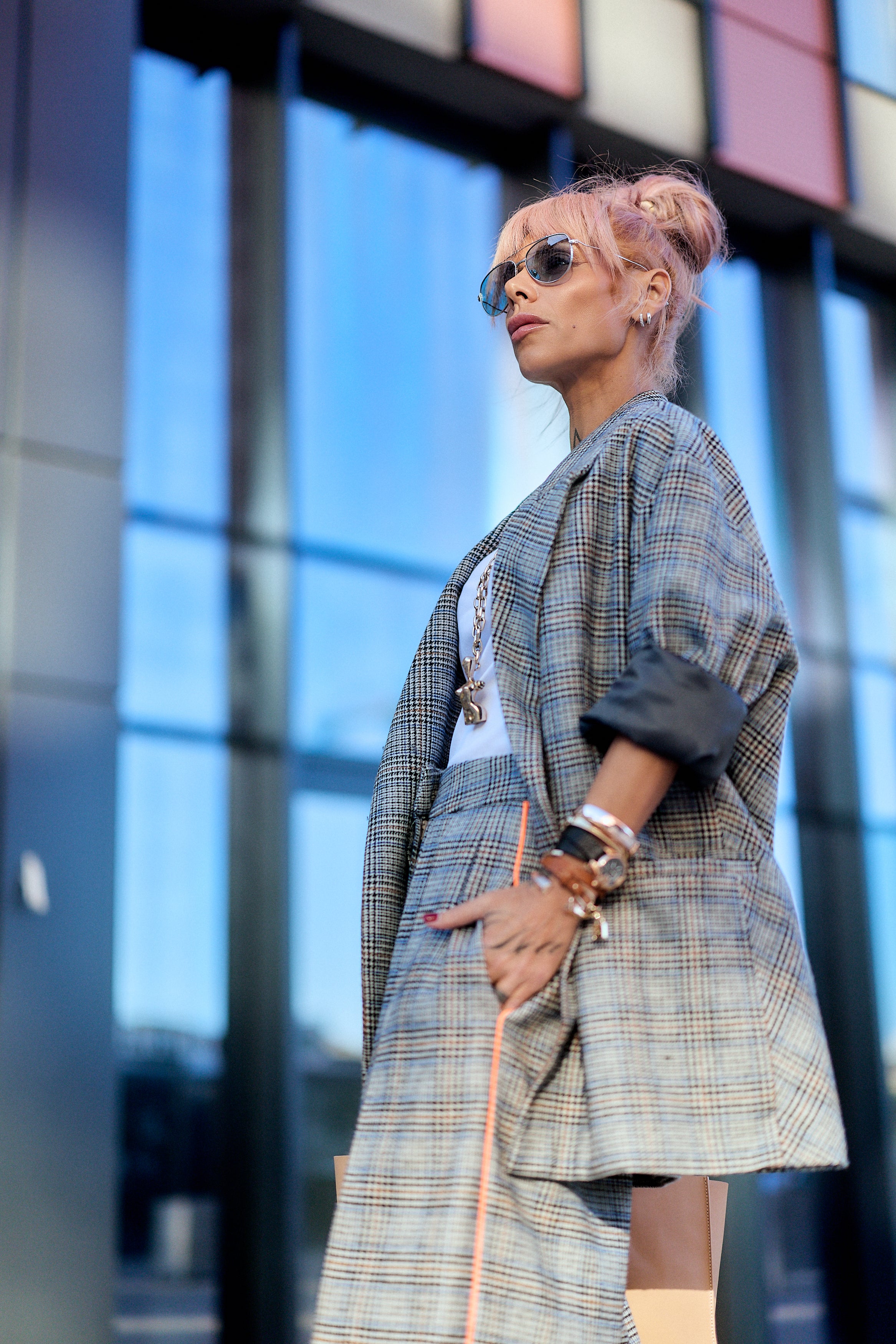 Oversized Checked Blazer