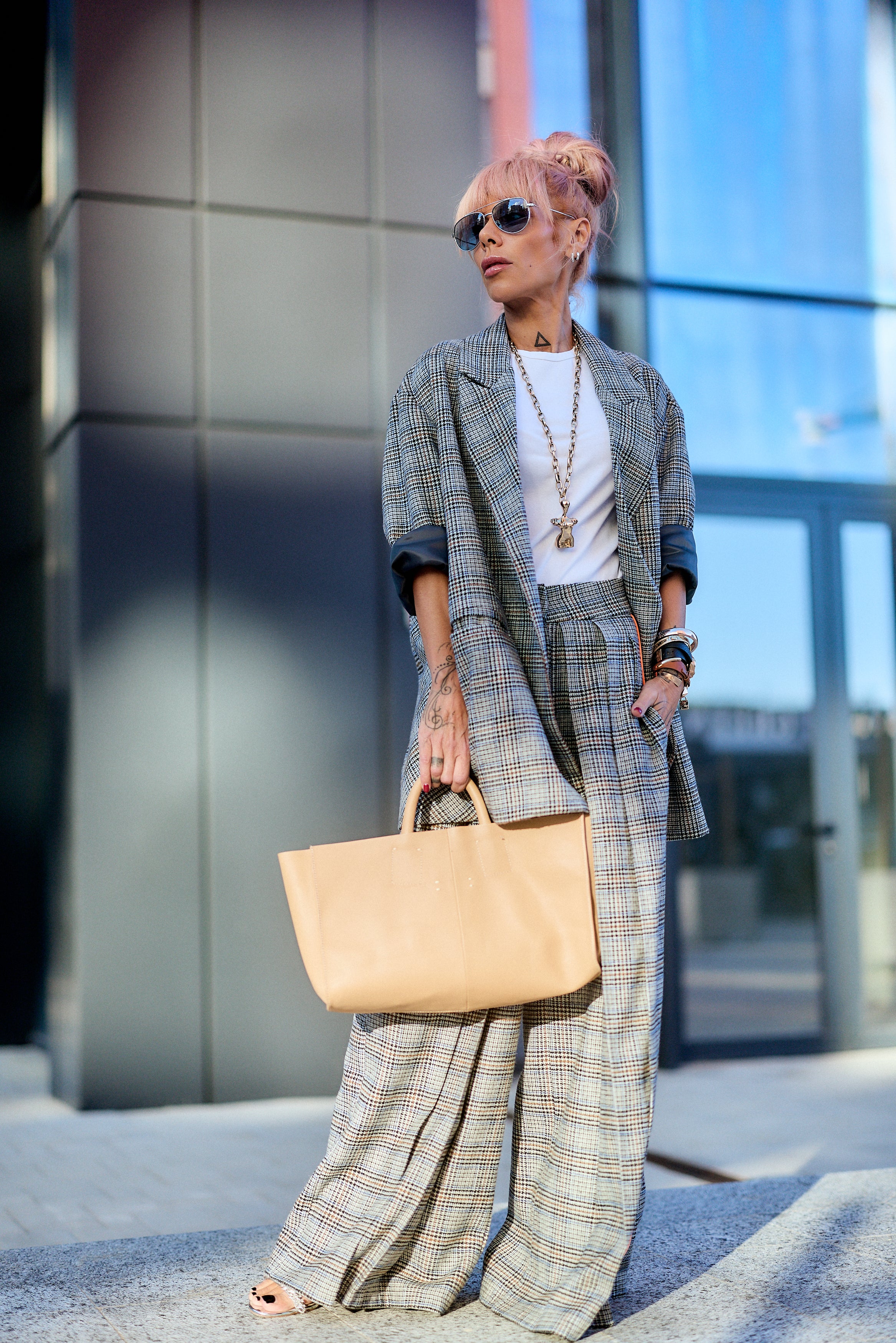 Oversized Checked Blazer