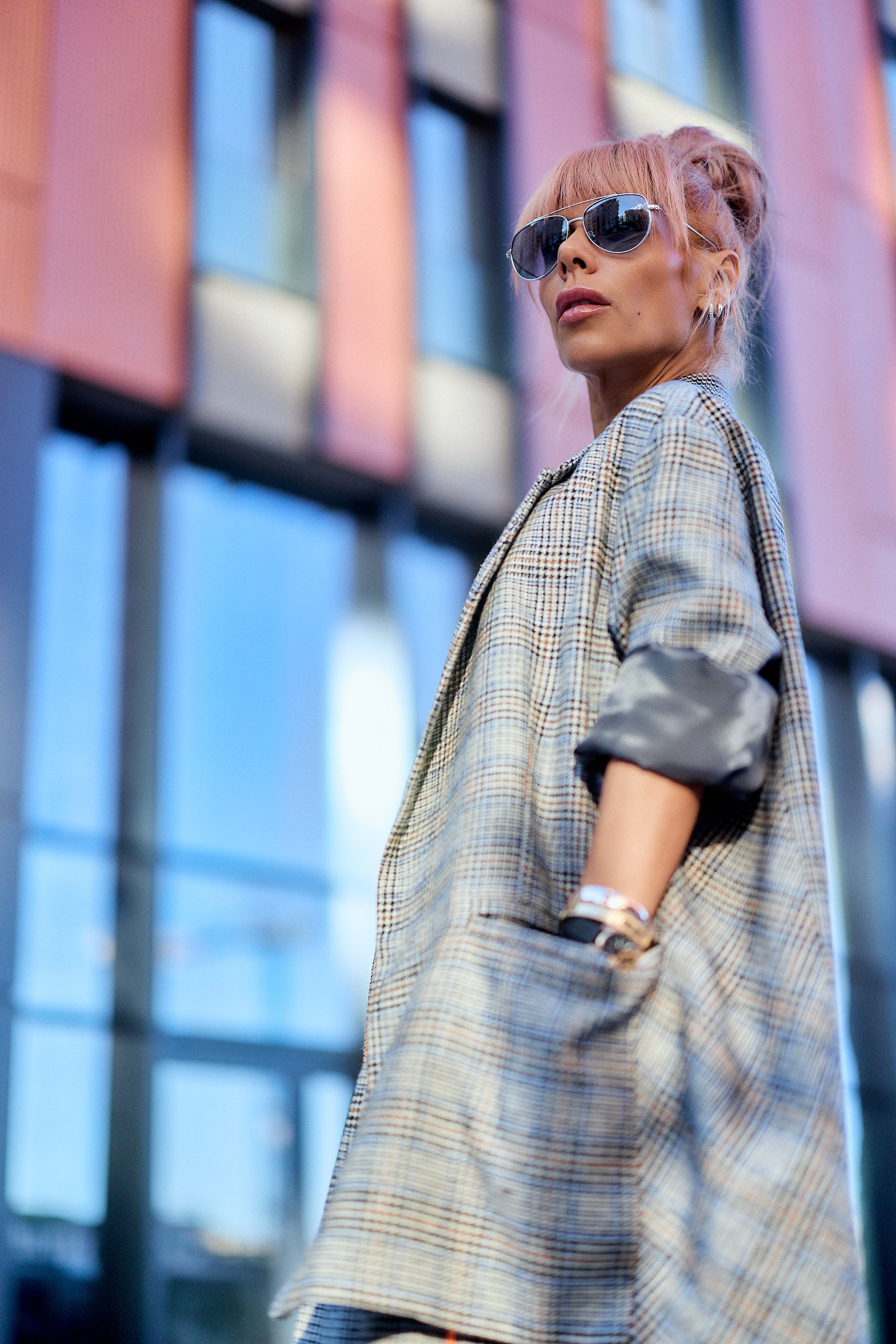 Oversized Checked Blazer