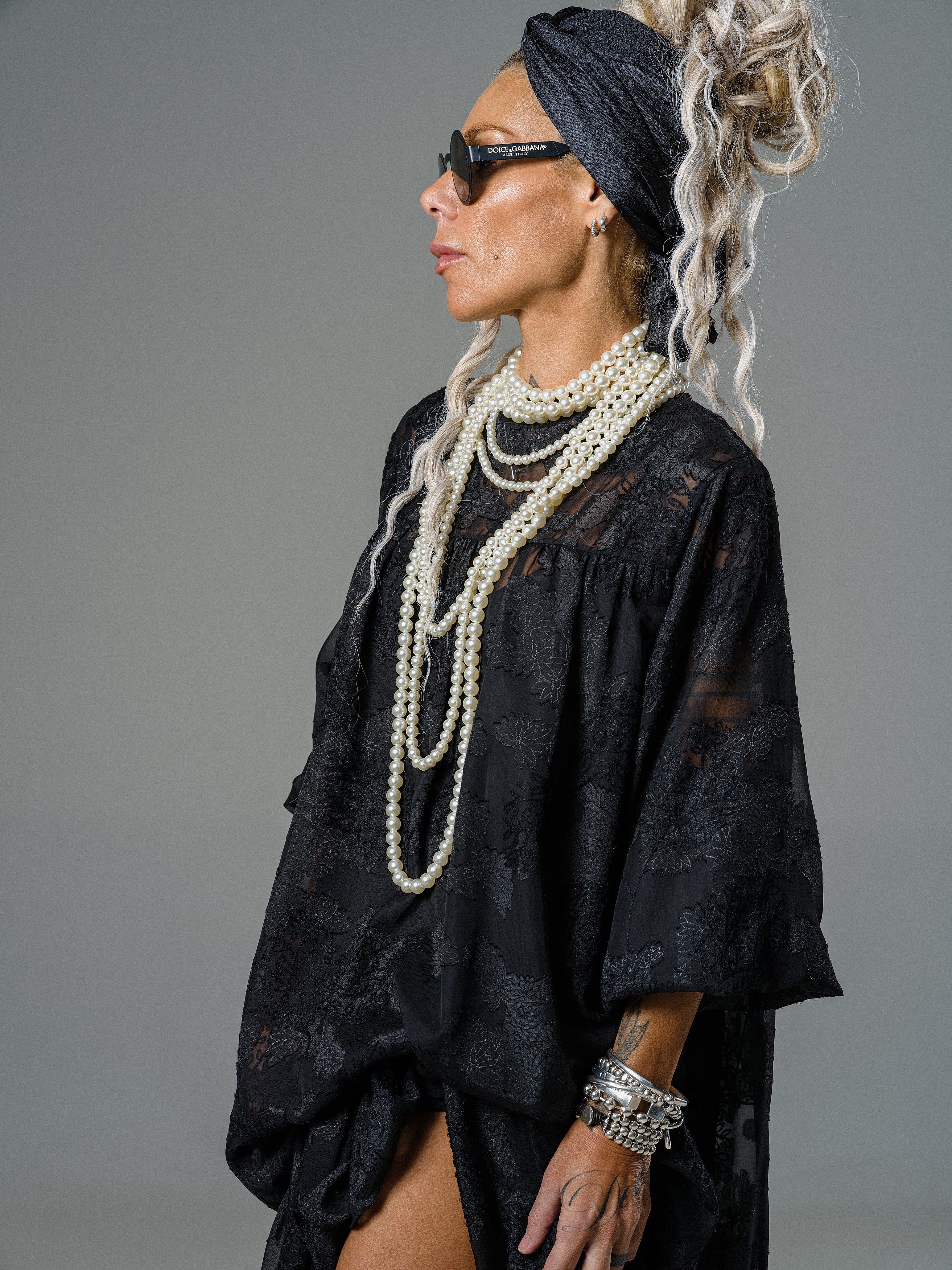 Black Sheer Embroidered Maxi Dress