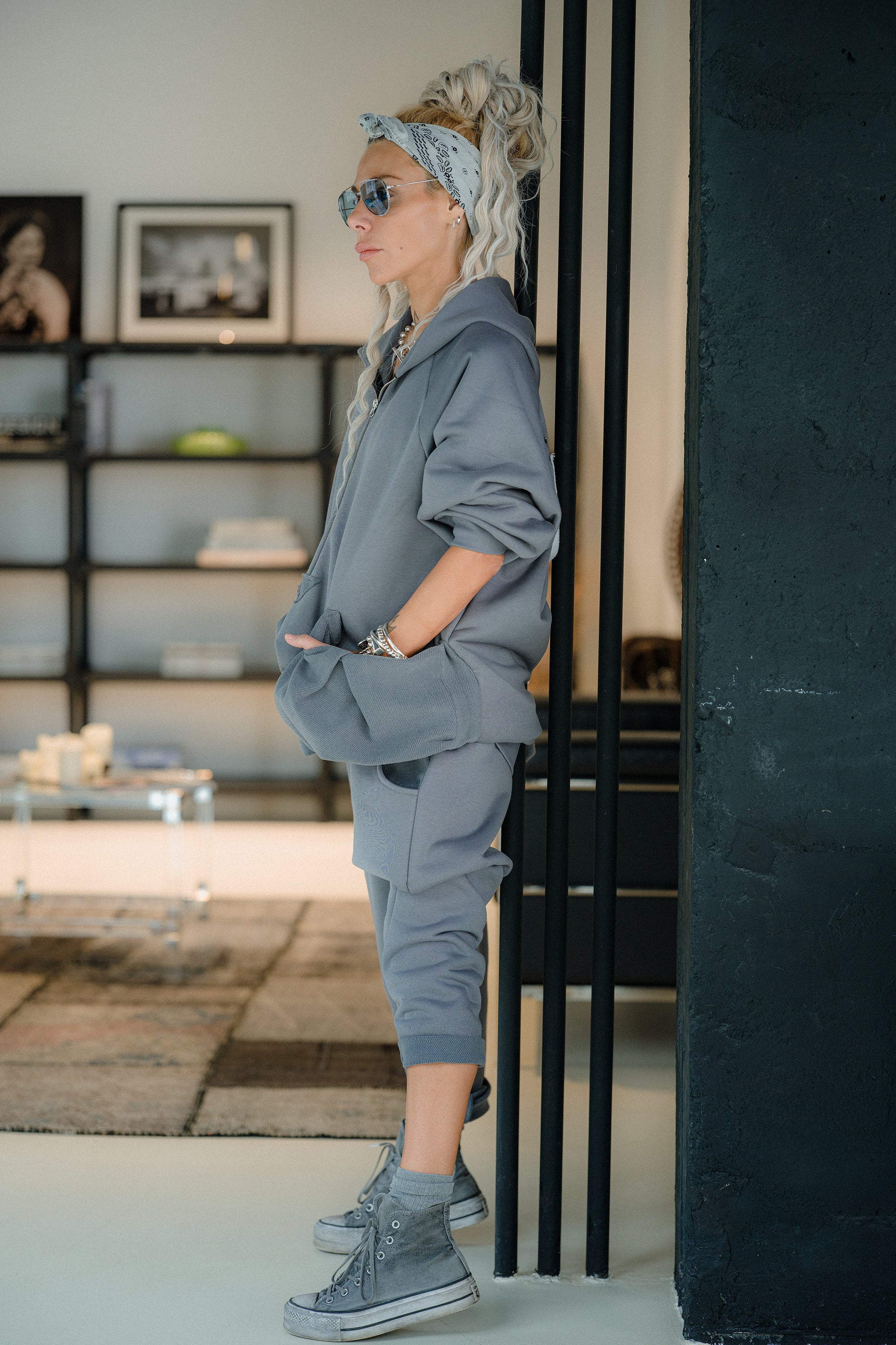 Steel Grey Zip Hoodie and Jogger Set