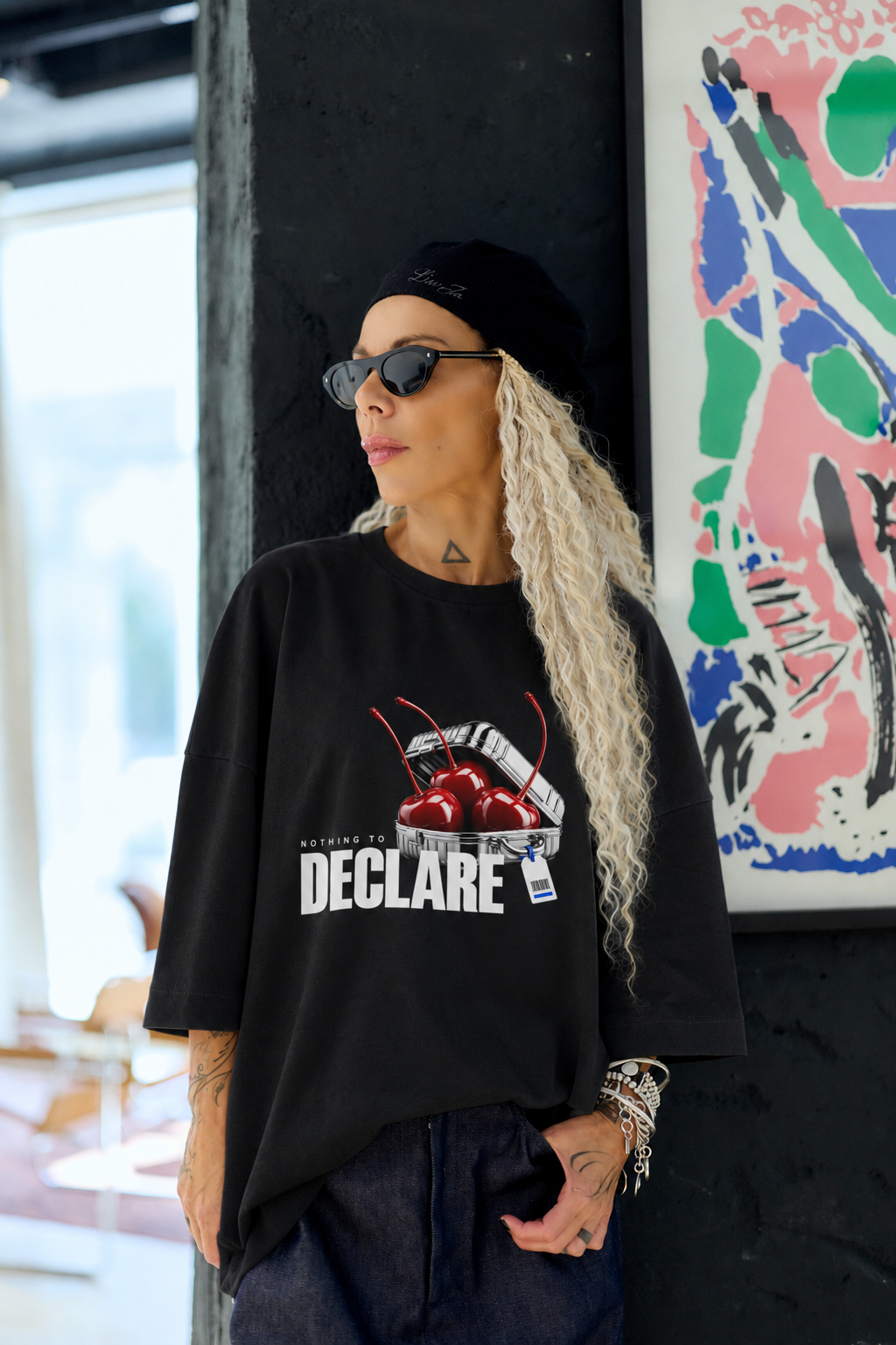 Declare Black Oversized Fit T-Shirt