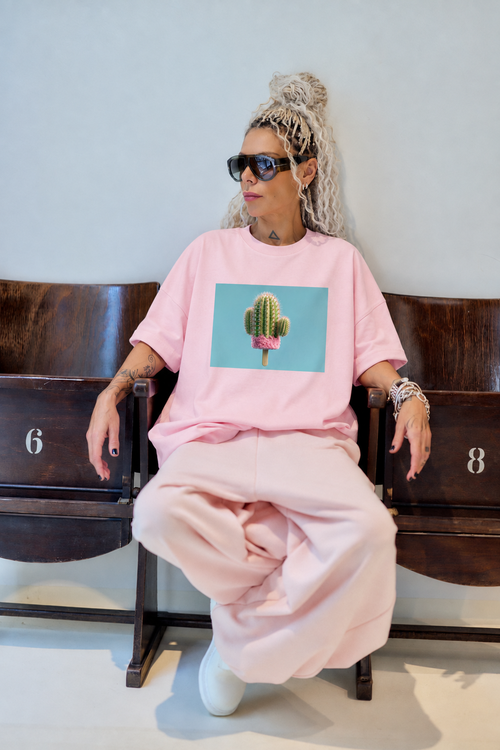 Cactus Pop Pink Oversized Fit T-Shirt