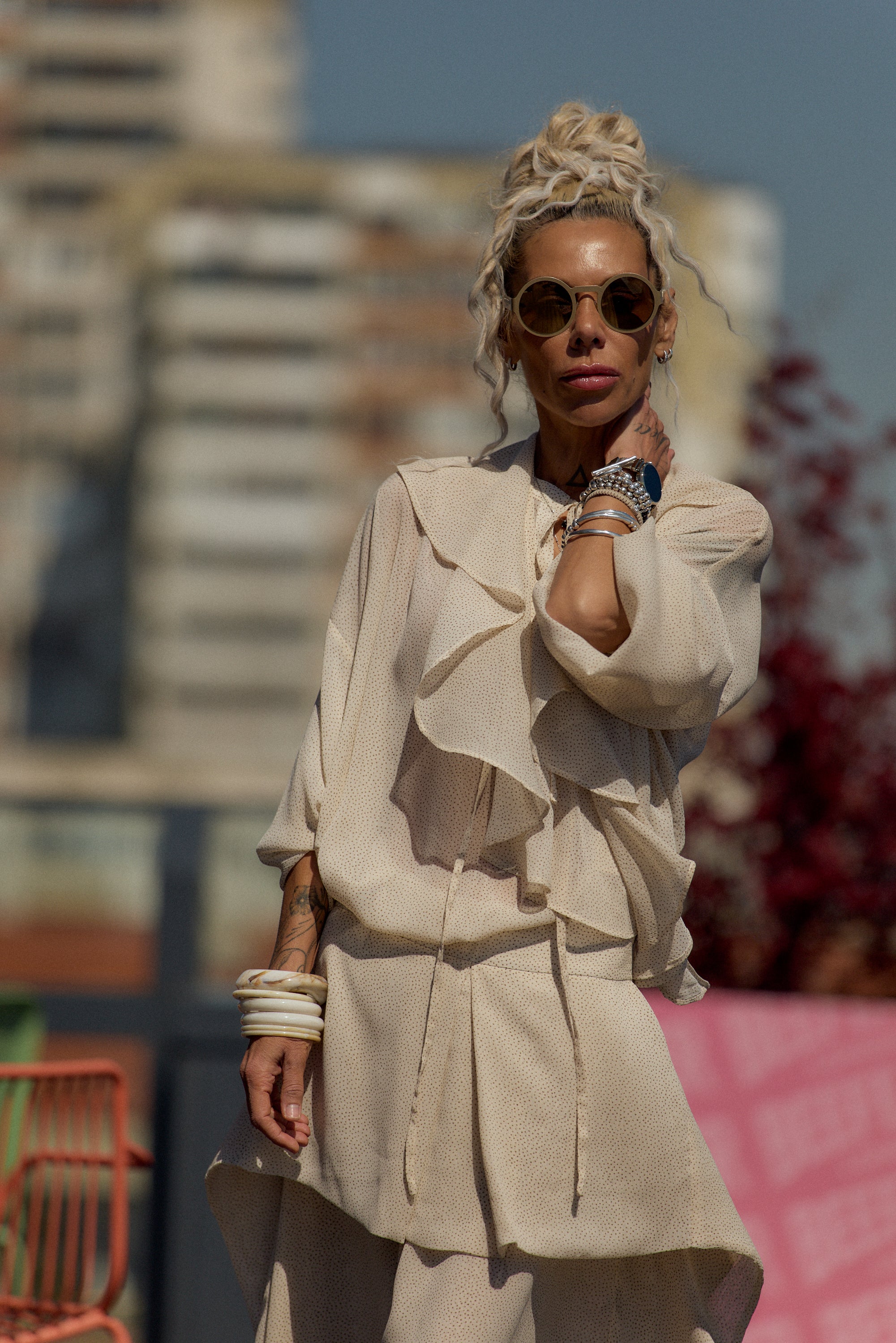 Cream Ruffle Co-Ord Set