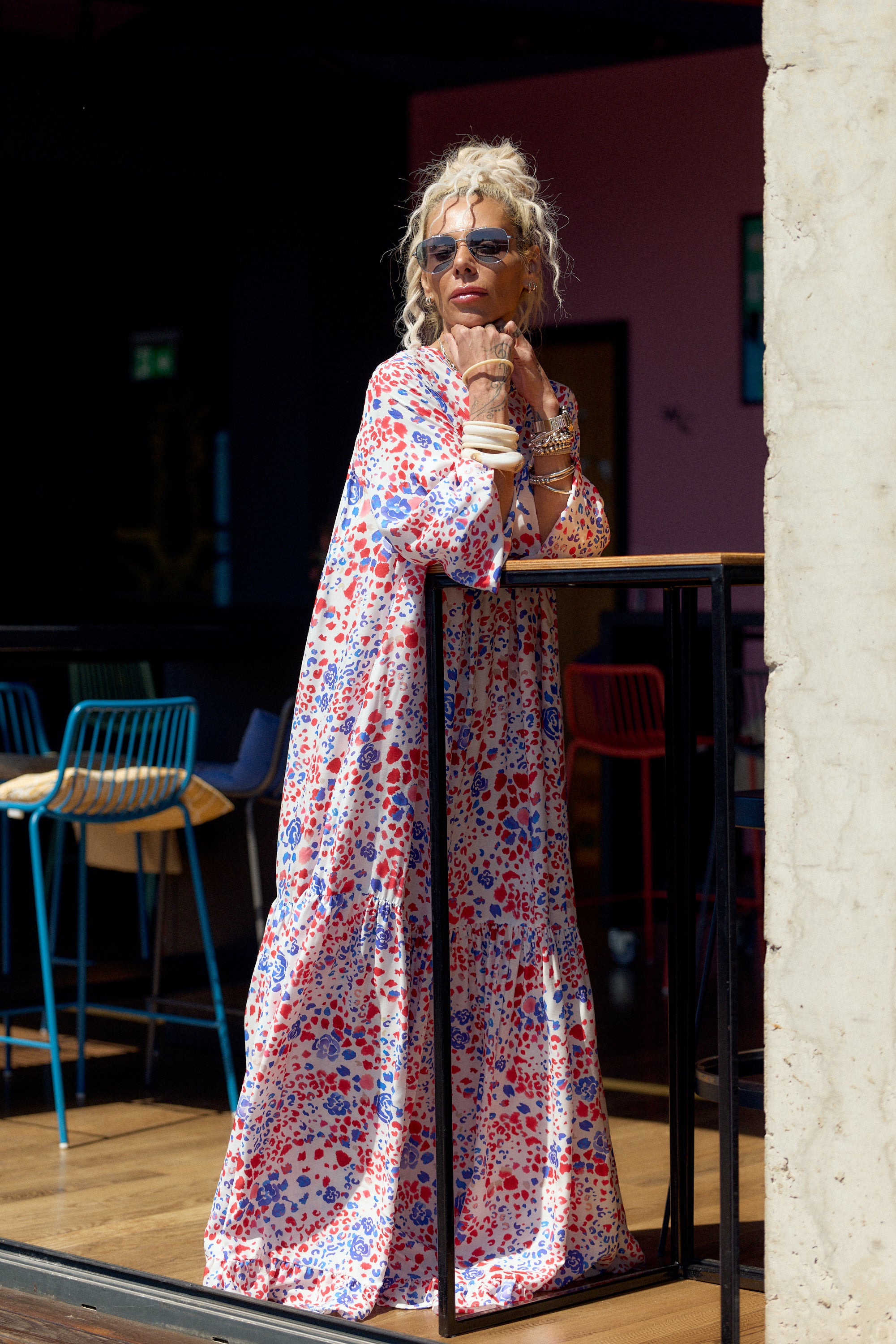 maxi printed dress Floral Print Maxi Dress L/XL