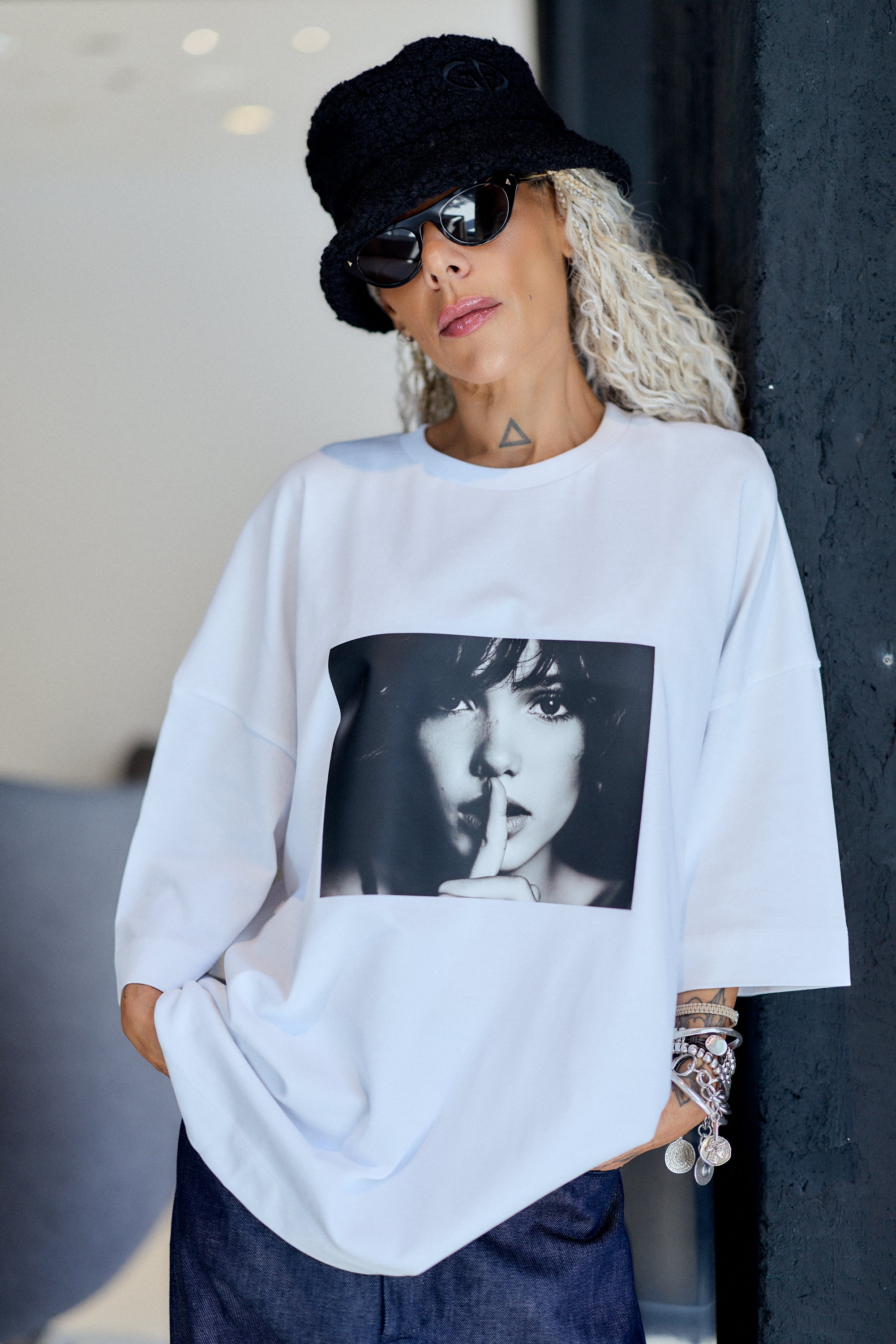 Be Quiet White Oversized Fit T-Shirt