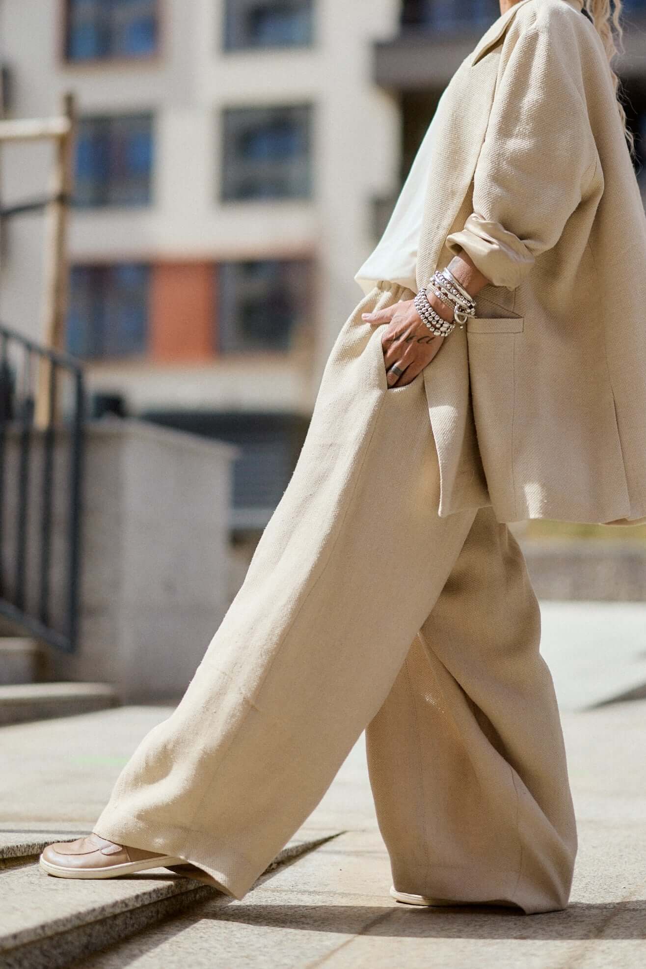 Beige Wide-Leg Pants Beige Wide-Leg Pants