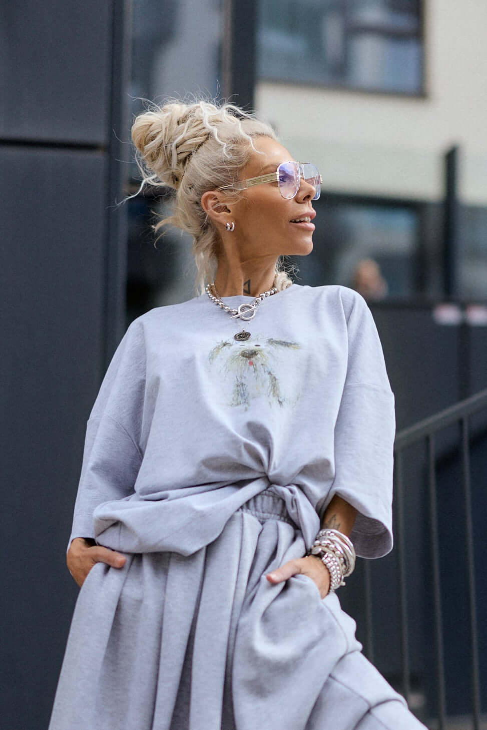 grey oversized t shirt dress Women's Dark grey Oversized T-shirt dress