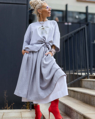 Grey Pleated Midi Skirt – Clothes By Locker Room
