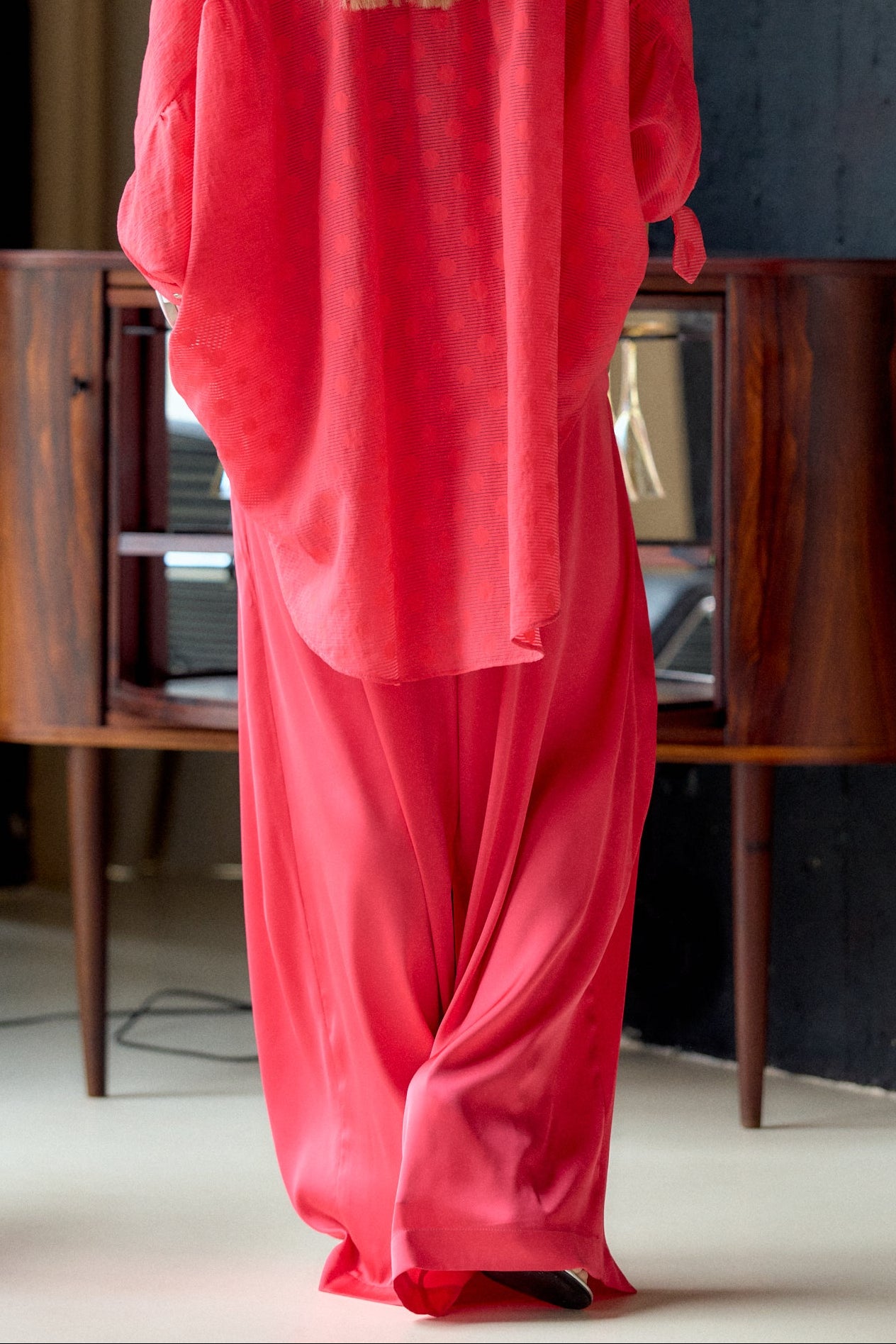 Coral Wide-Leg Pants