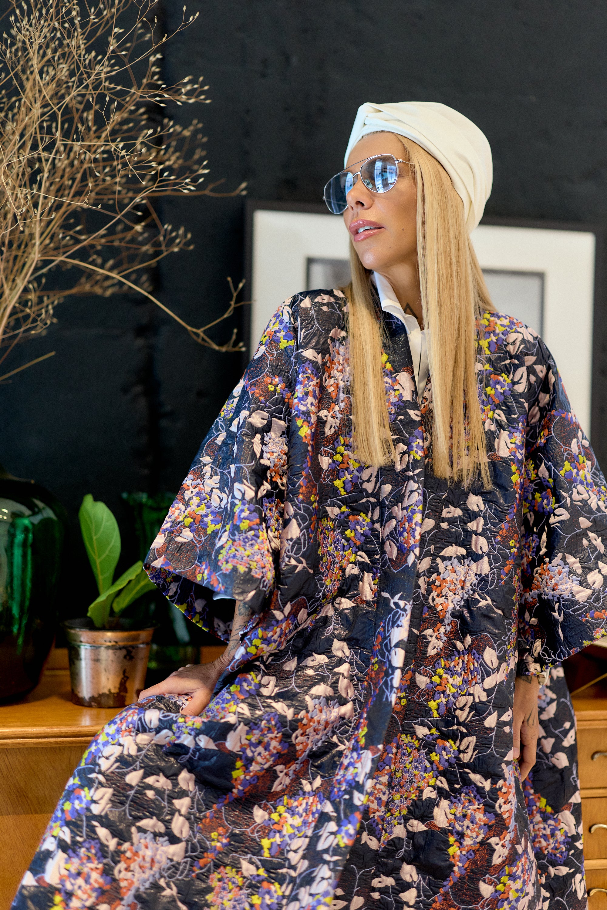 Oversized Floral Kimono Coat