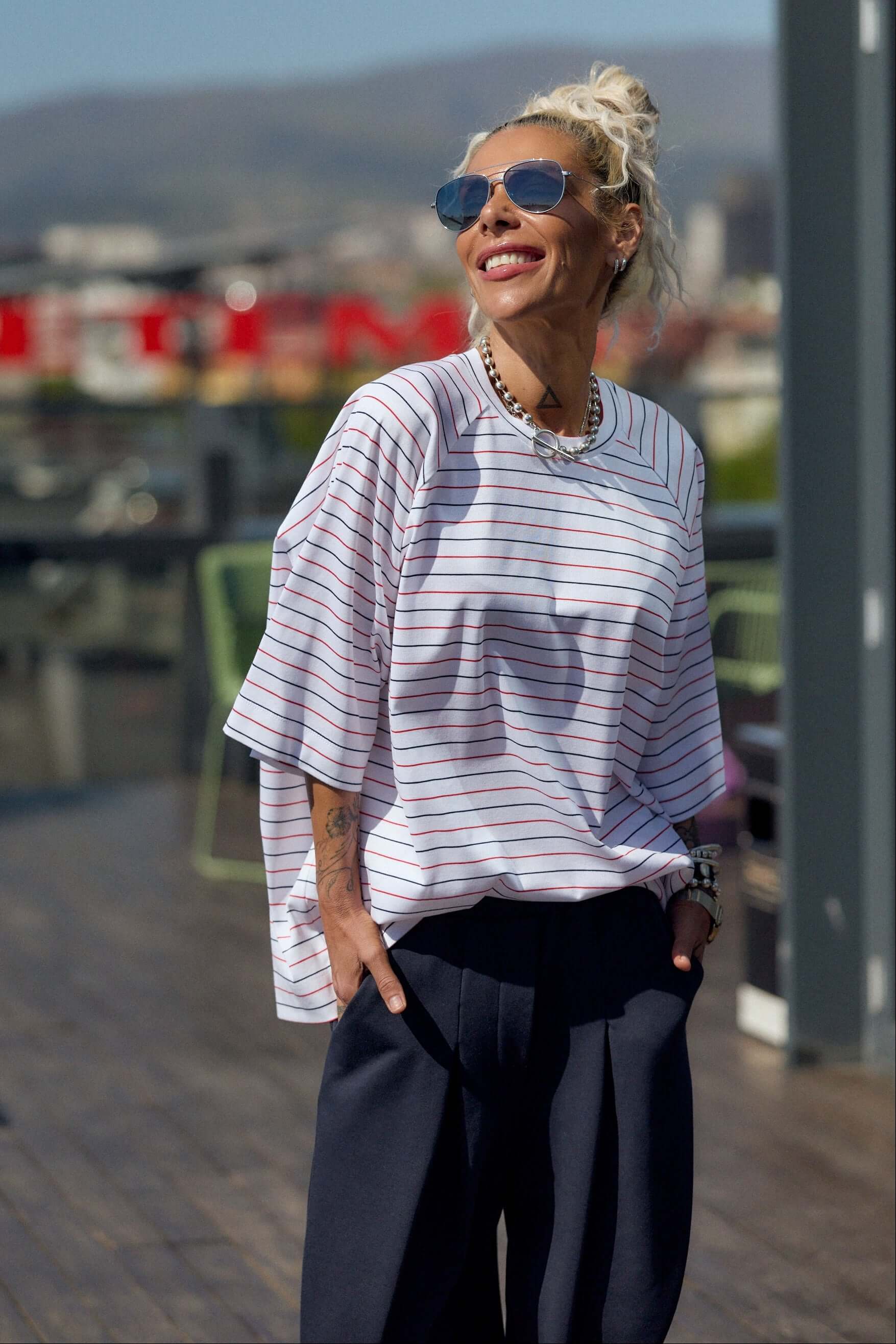 Oversized Striped Set