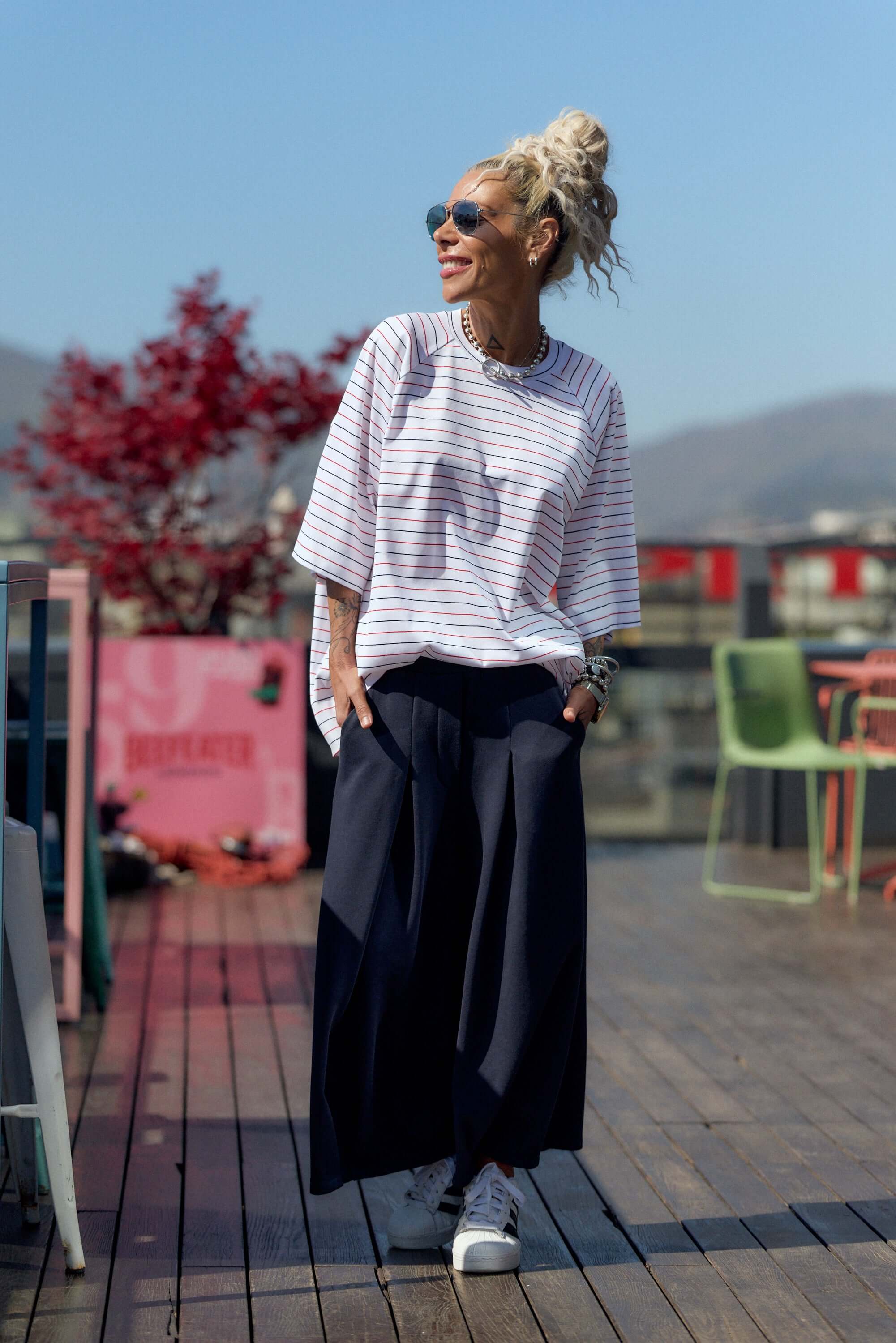 Oversized Striped Set