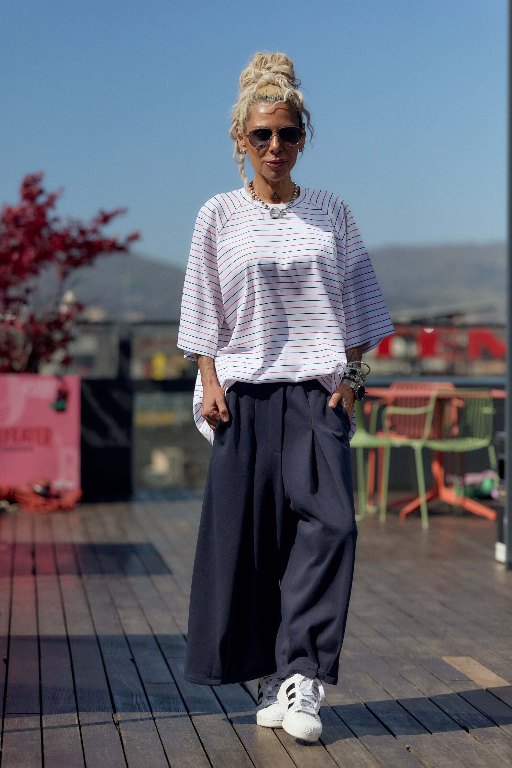 Oversized Striped Set