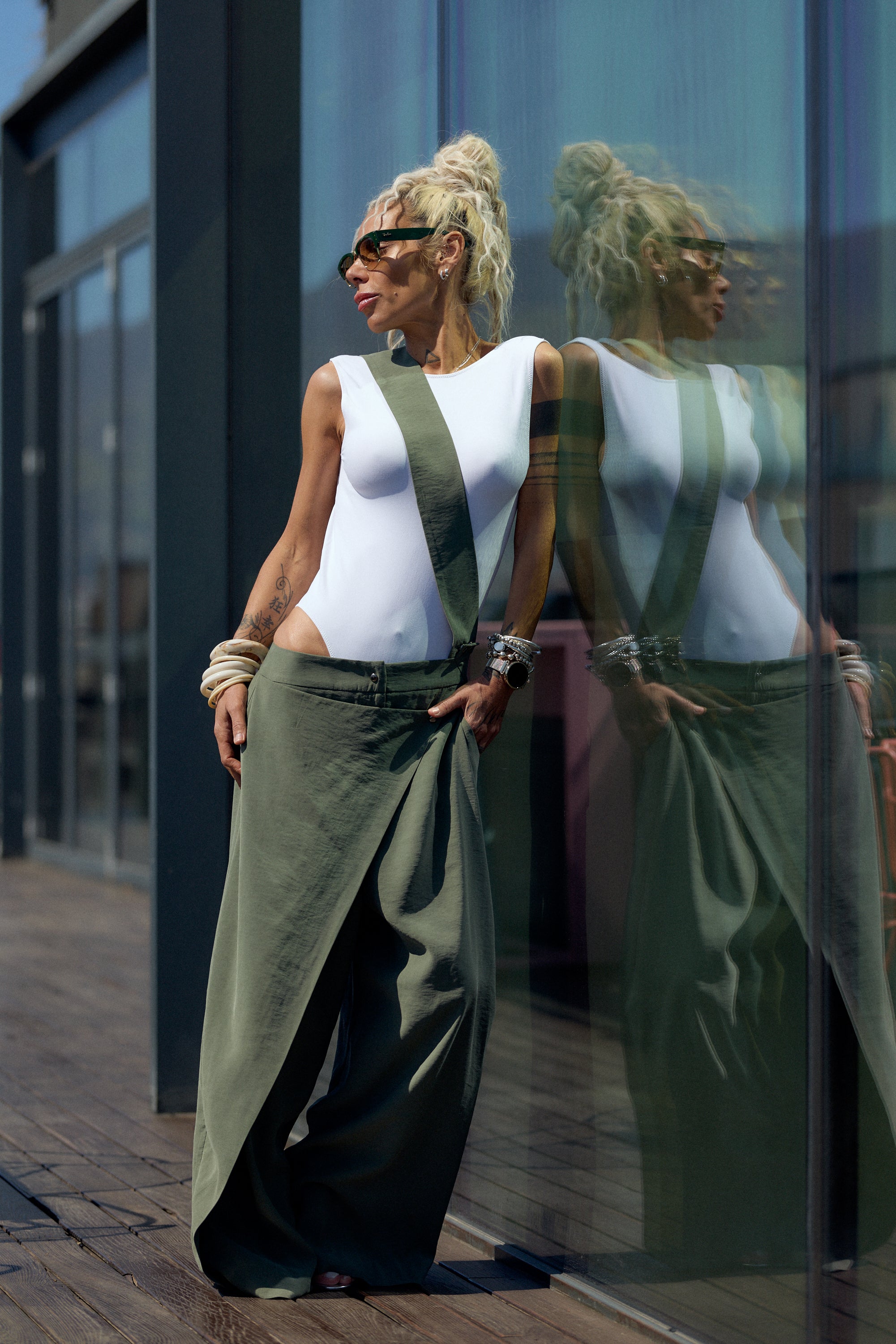green jumpsuit dress Emerald V-Neck Jumpsuit