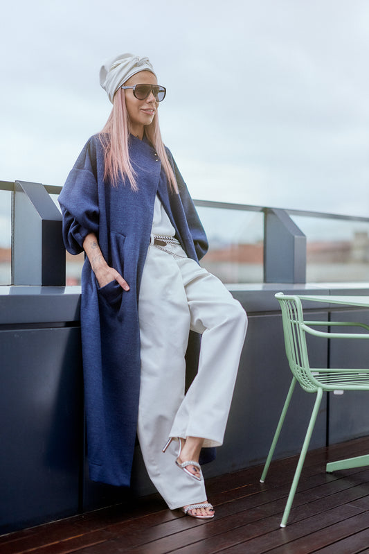 White Wide-Leg Denim Pants