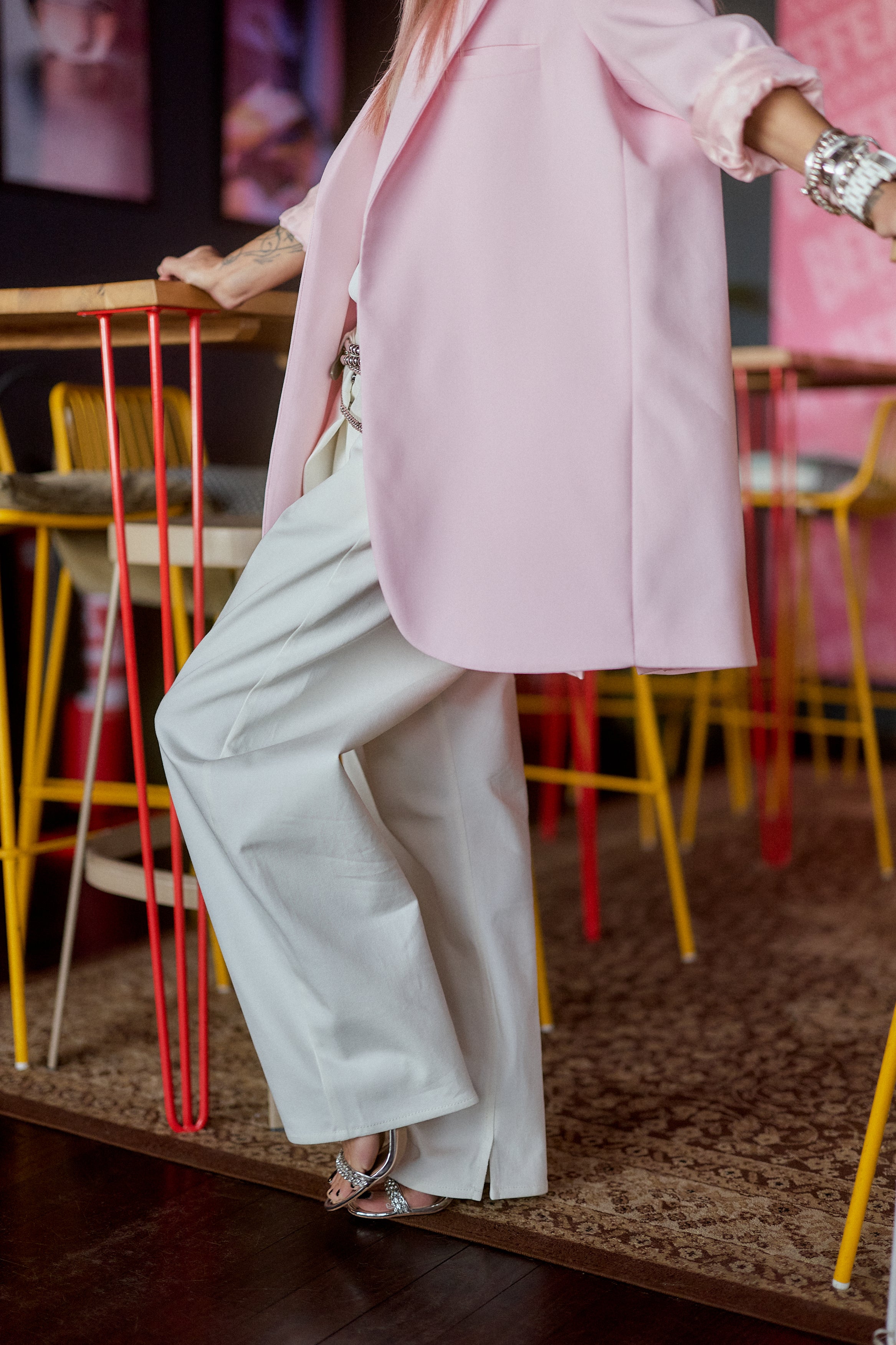 White Wide-Leg Denim Pants