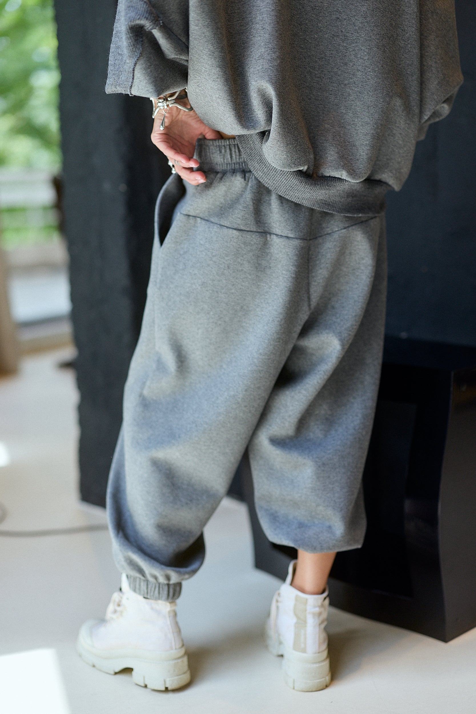 Grey Oversized Sweatshirt & Jogger Set