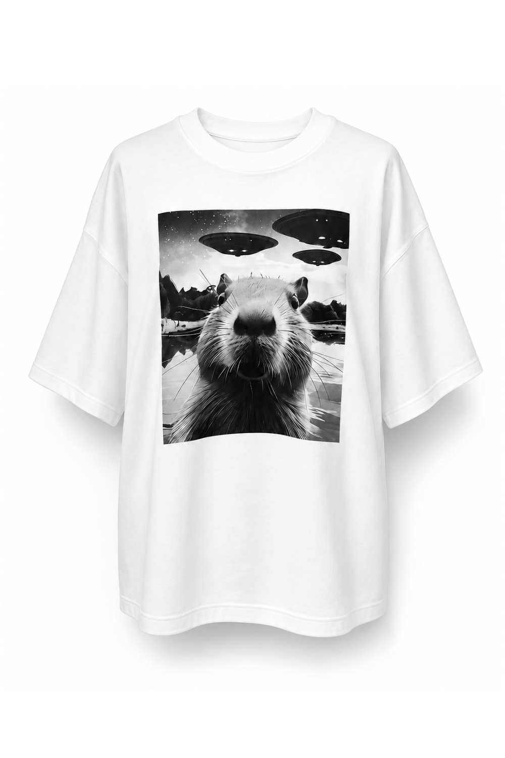 Oversized Graphic T-Shirt – Cosmic Capybara