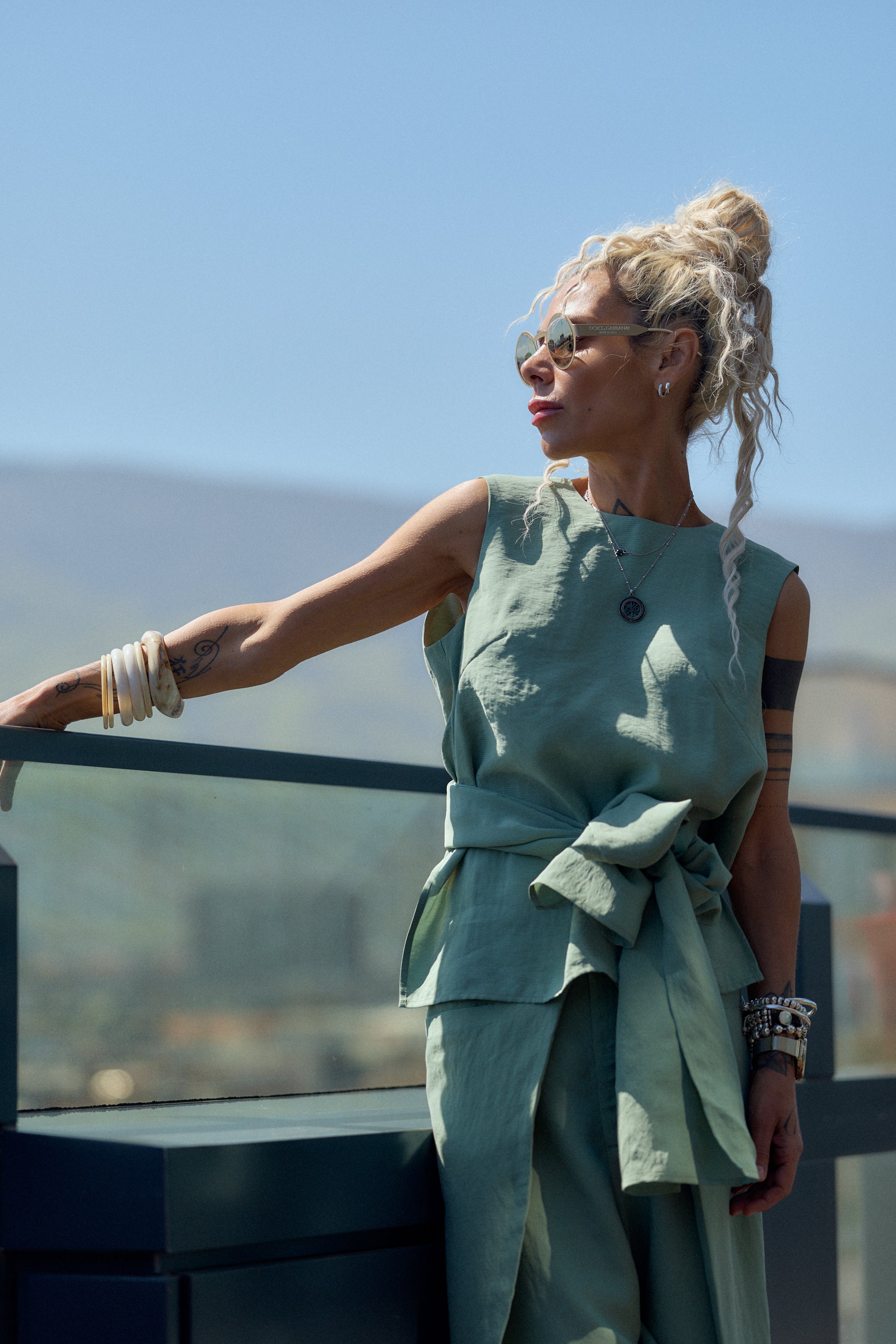 Sage Green Tie-Waist Co-Ord Set