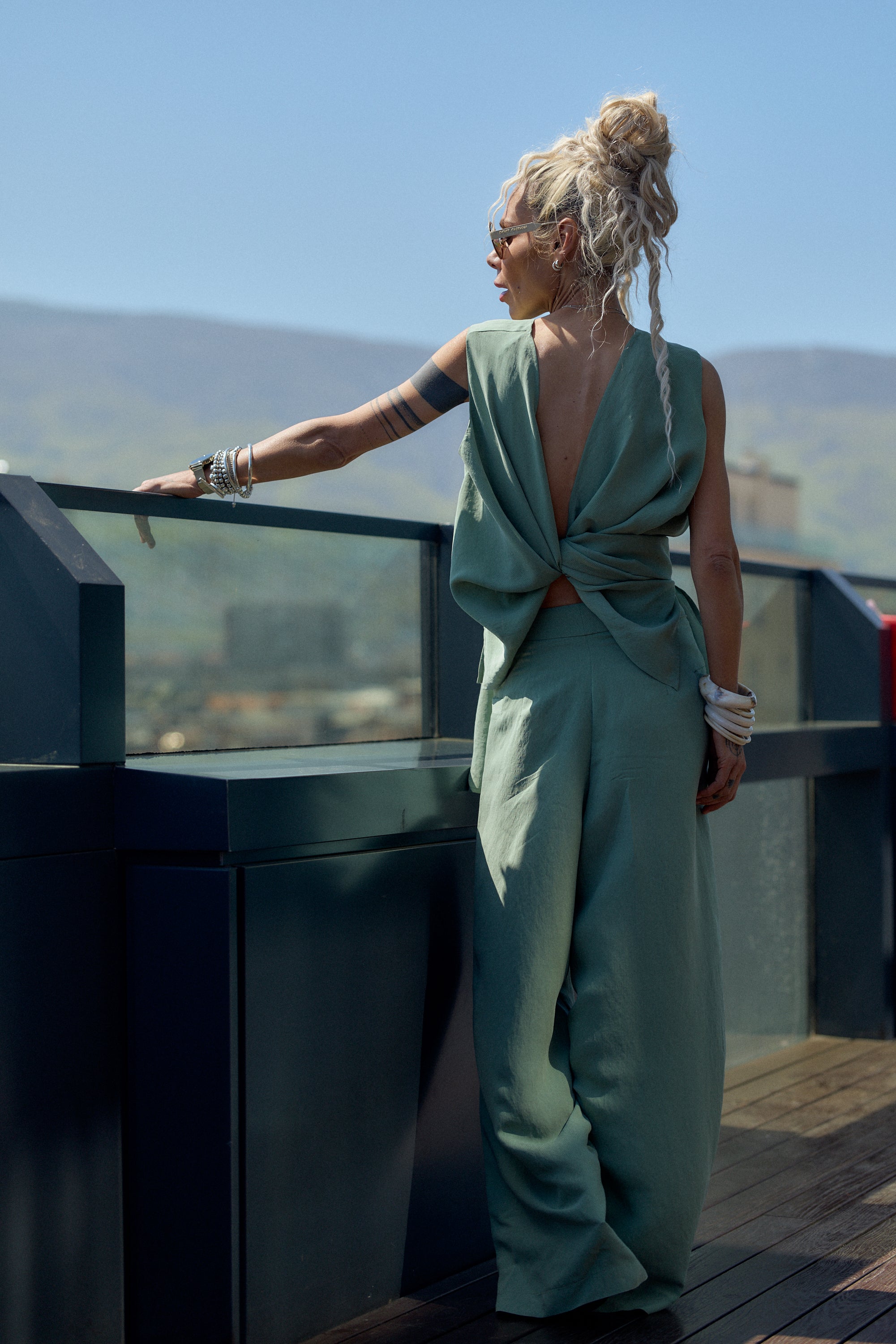 Sage Green Tie-Waist Co-Ord Set