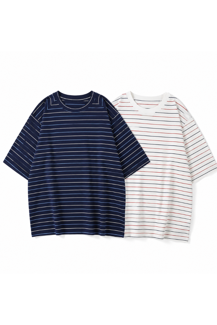 Set of Two Oversized Striped T-Shirts