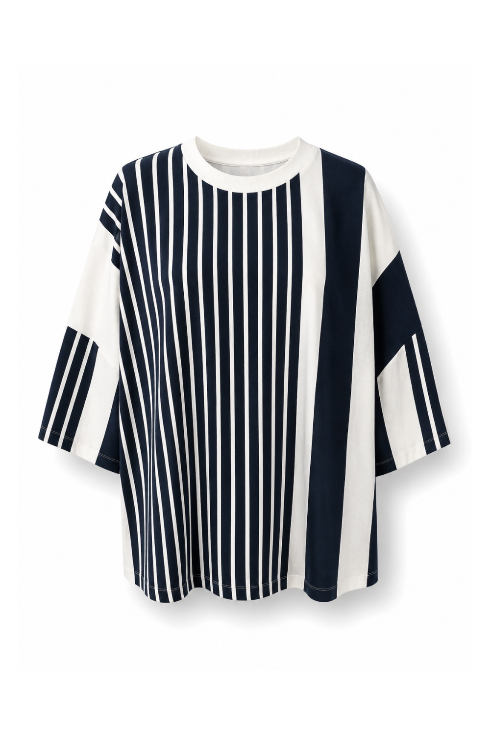 Striped Oversized Graphic T-Shirt