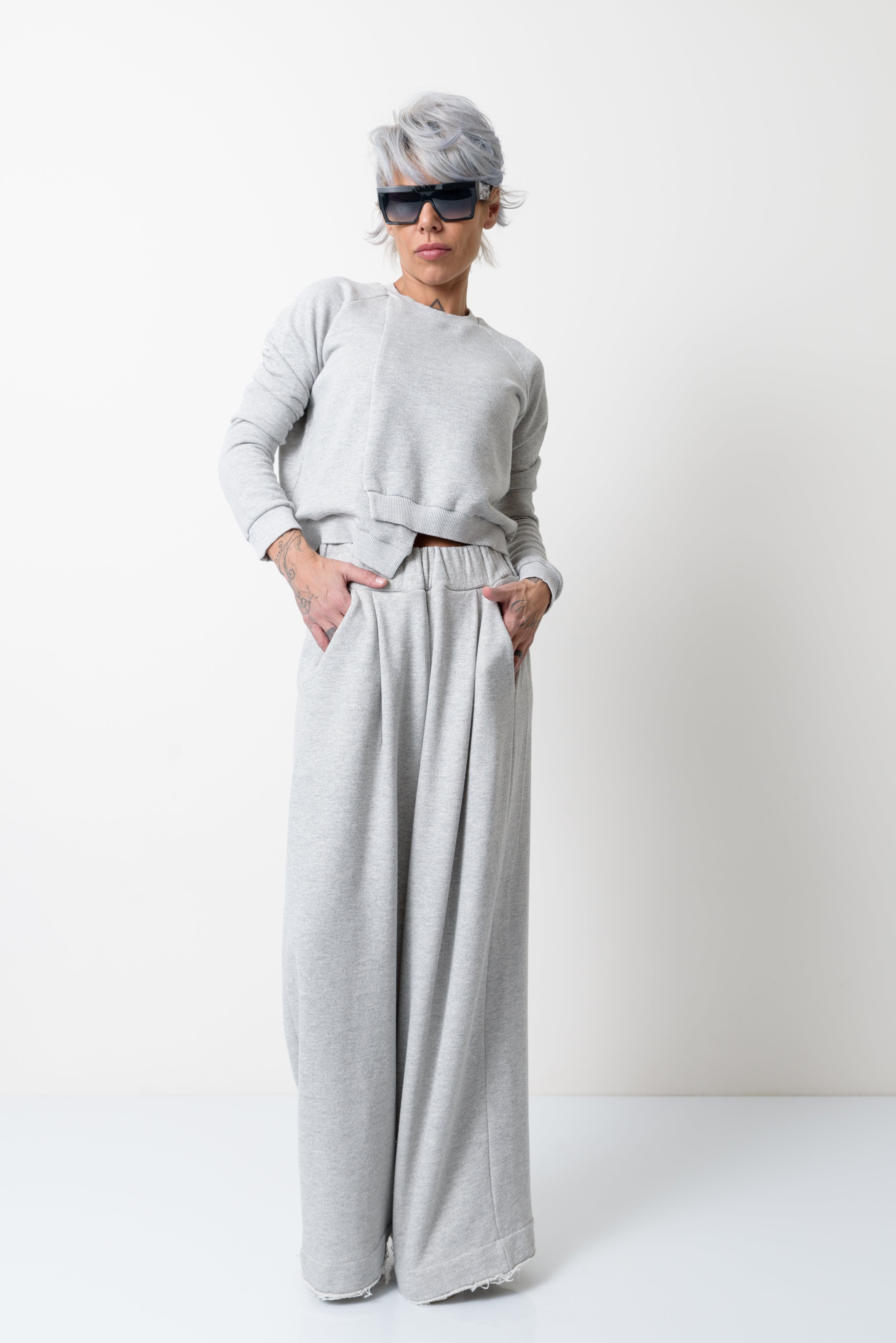 Grey Two Piece Tracksuit Set For Women - Clothes By Locker Room