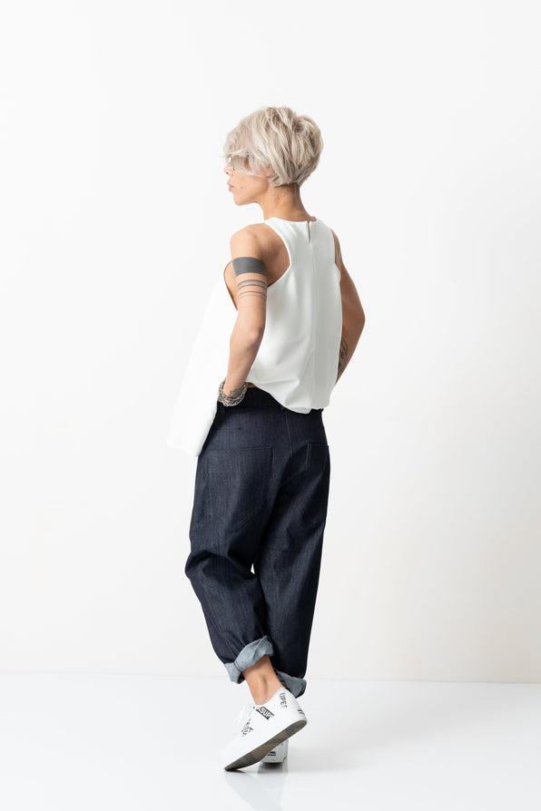 Harem Jeans + Halterneck Top Outfit Set