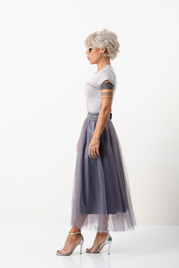 Tulle Skirt + Lilac Top Outfit Set