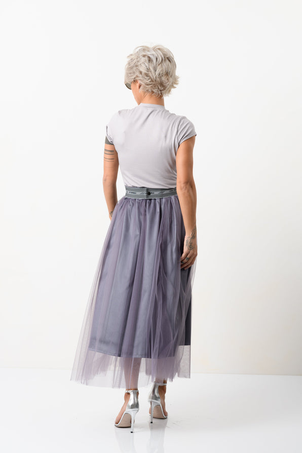Tulle Skirt + Lilac Top Outfit Set