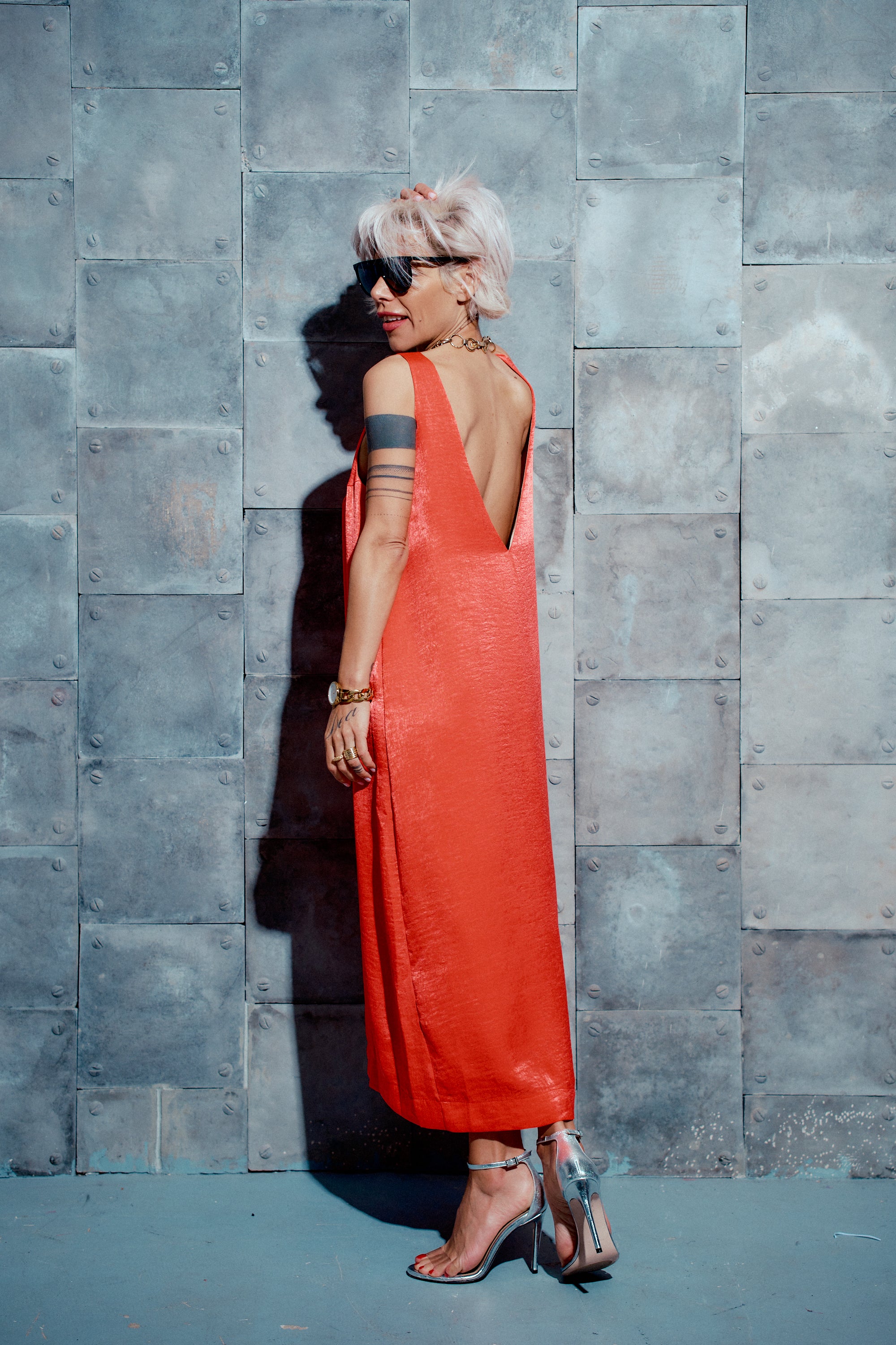 ladies coral dress Maxi L/XL LowStock:43639483760691 Stylish & Trendy 3/4 modern frame Size:≈ 47.75