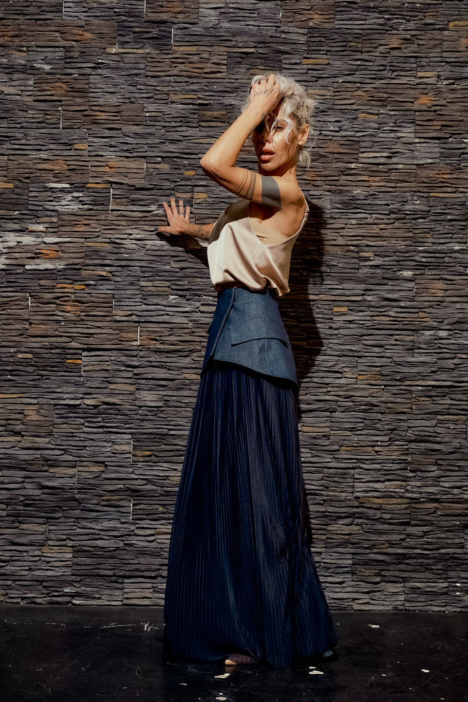 Denim Soleil Maxi Skirt
