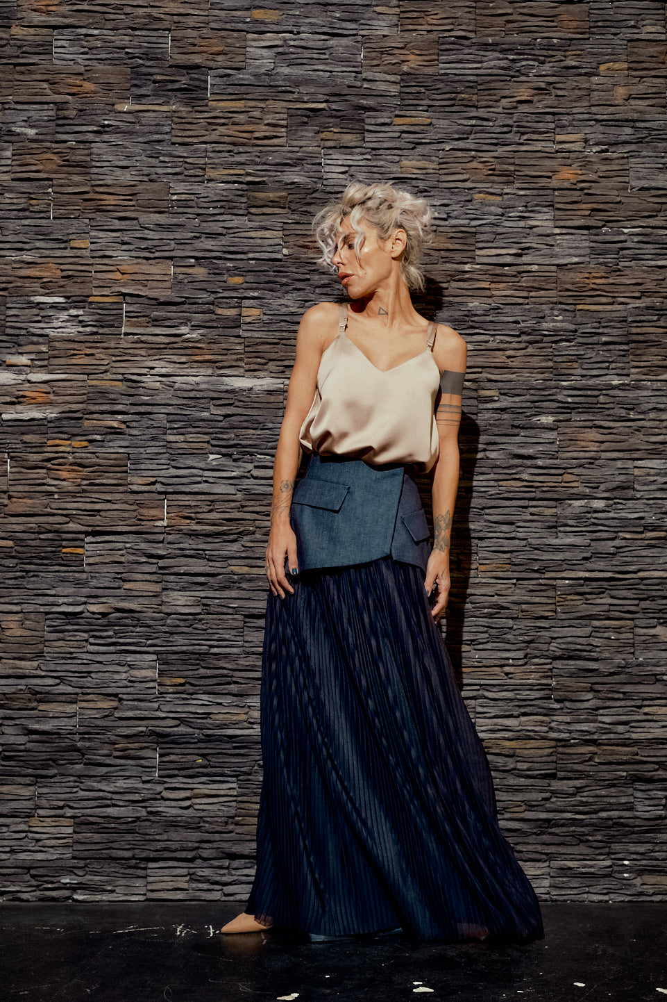 Denim Soleil Maxi Skirt