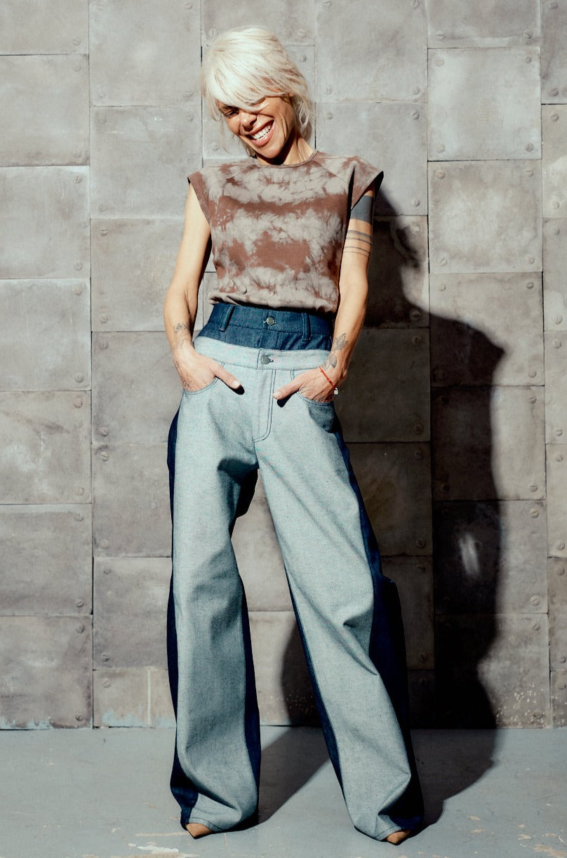 High Waisted Wide-Leg Denim Jeans