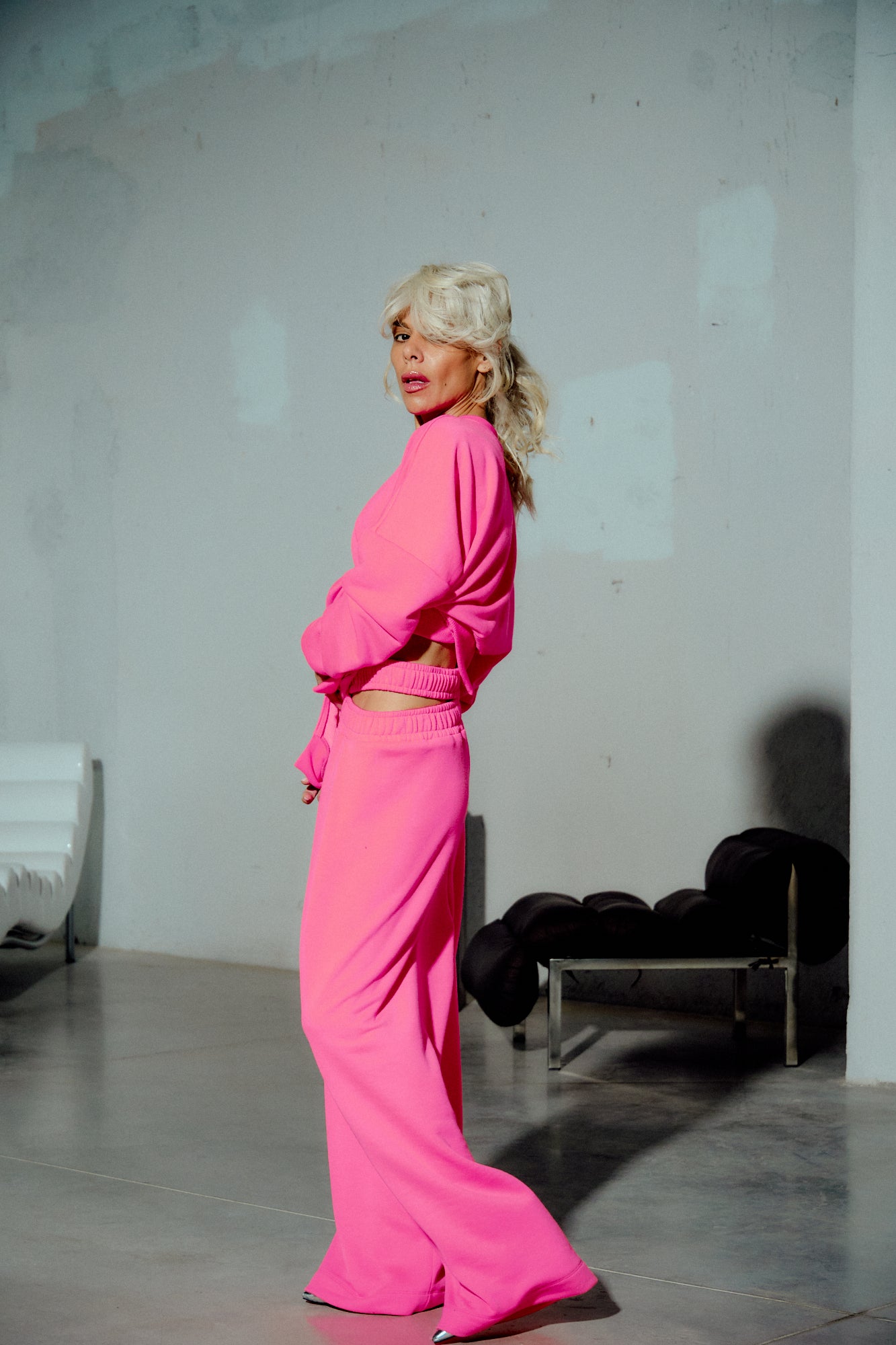 Neon Pink 3-Piece Sweatsuit Set