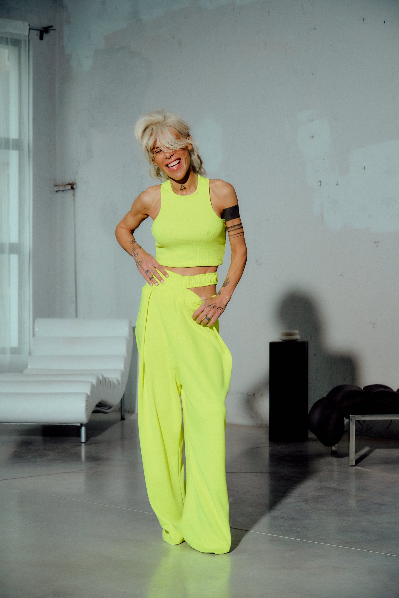 Neon Green 3-Piece Sweatsuit Set