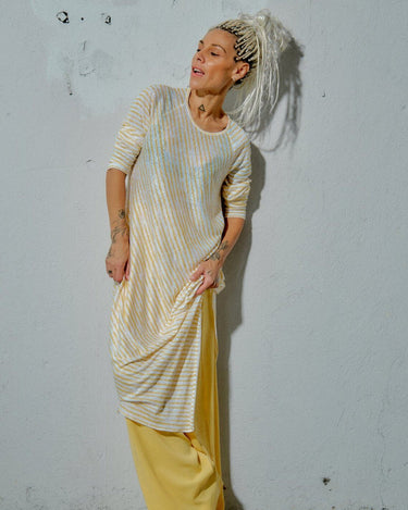 Yellow Striped Linen Tunic