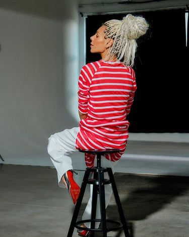 Red Striped Linen Tunic