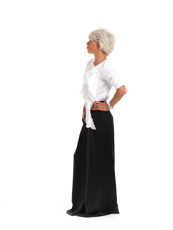 White Elegant Shirt with Jabot