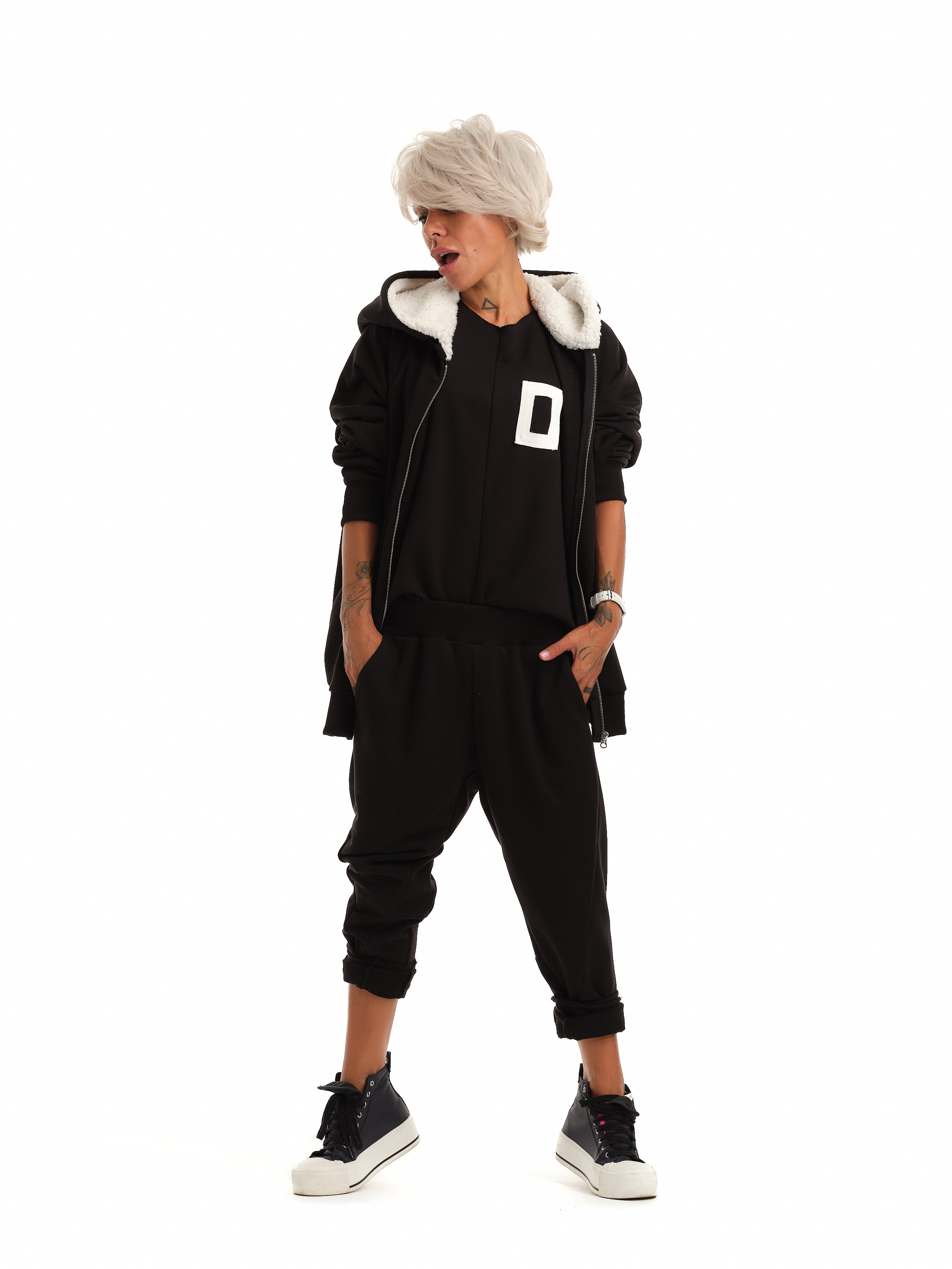 Heavyweight Black 3-Piece Tracksuit Set