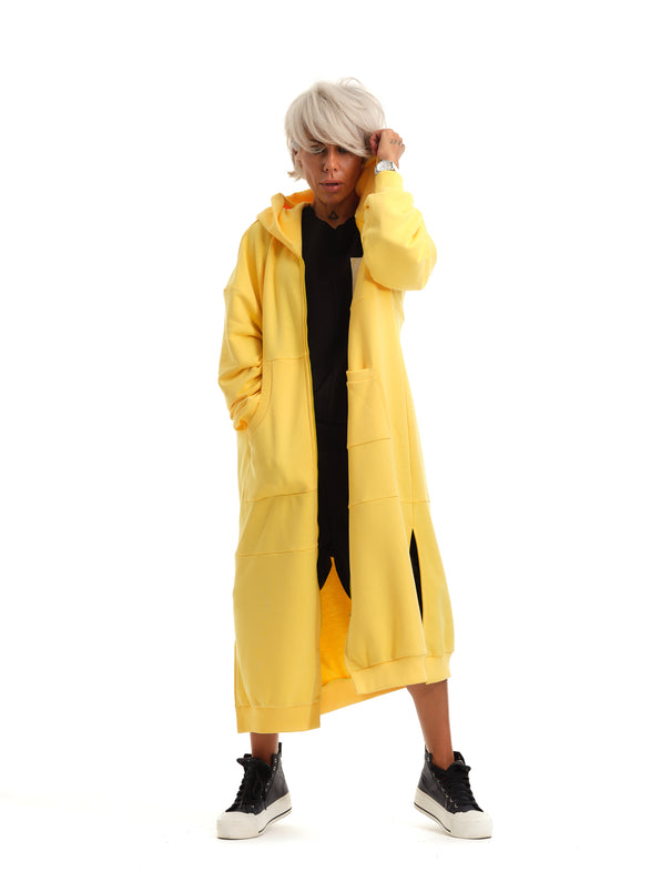 Relaxed Long Hoodie in Yellow